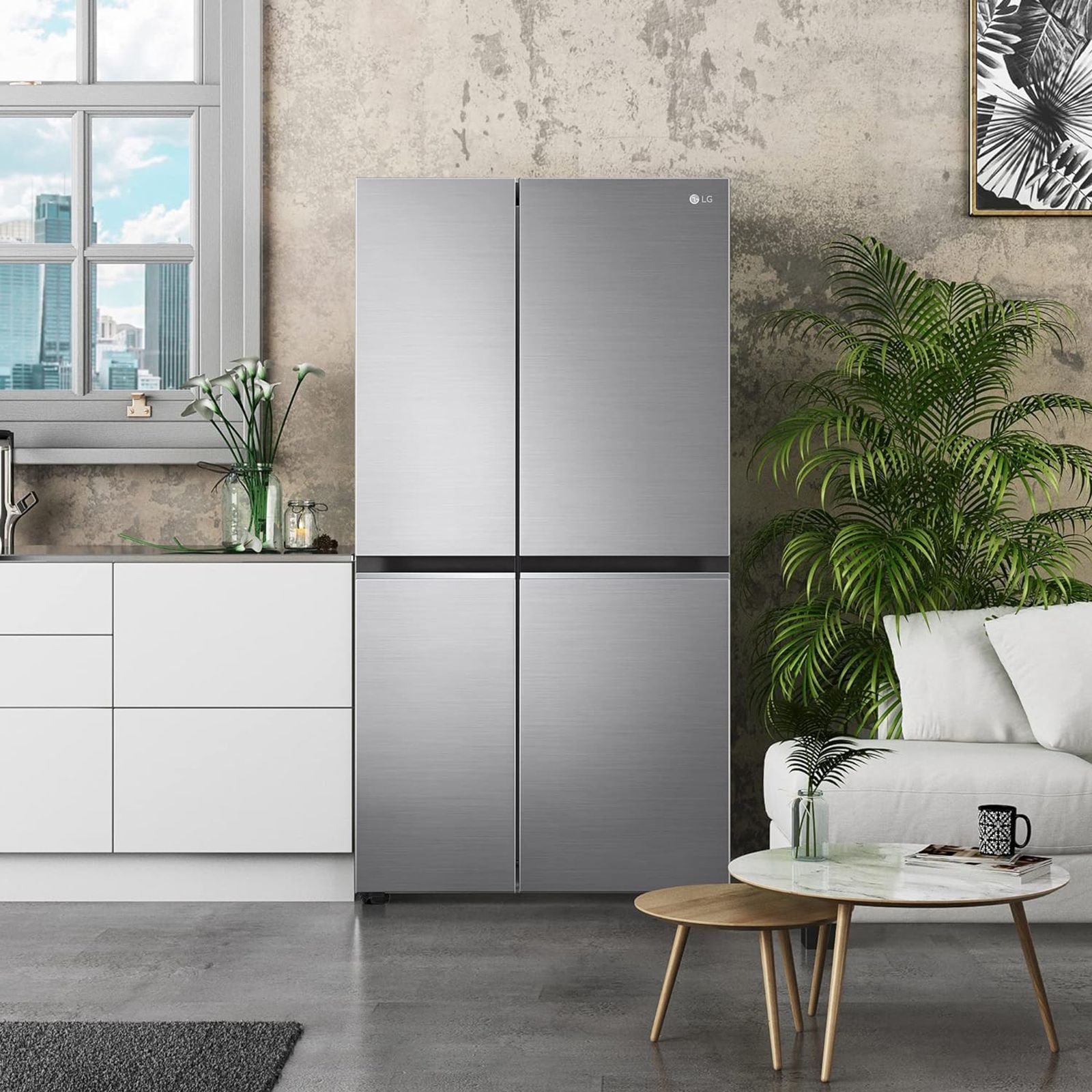 LG 694 Litres Frost Free Side by Side Refrigerator with Door Cooling Plus Technology (GC-B257SLUV.APZQEB, Platinum Silver III)_10