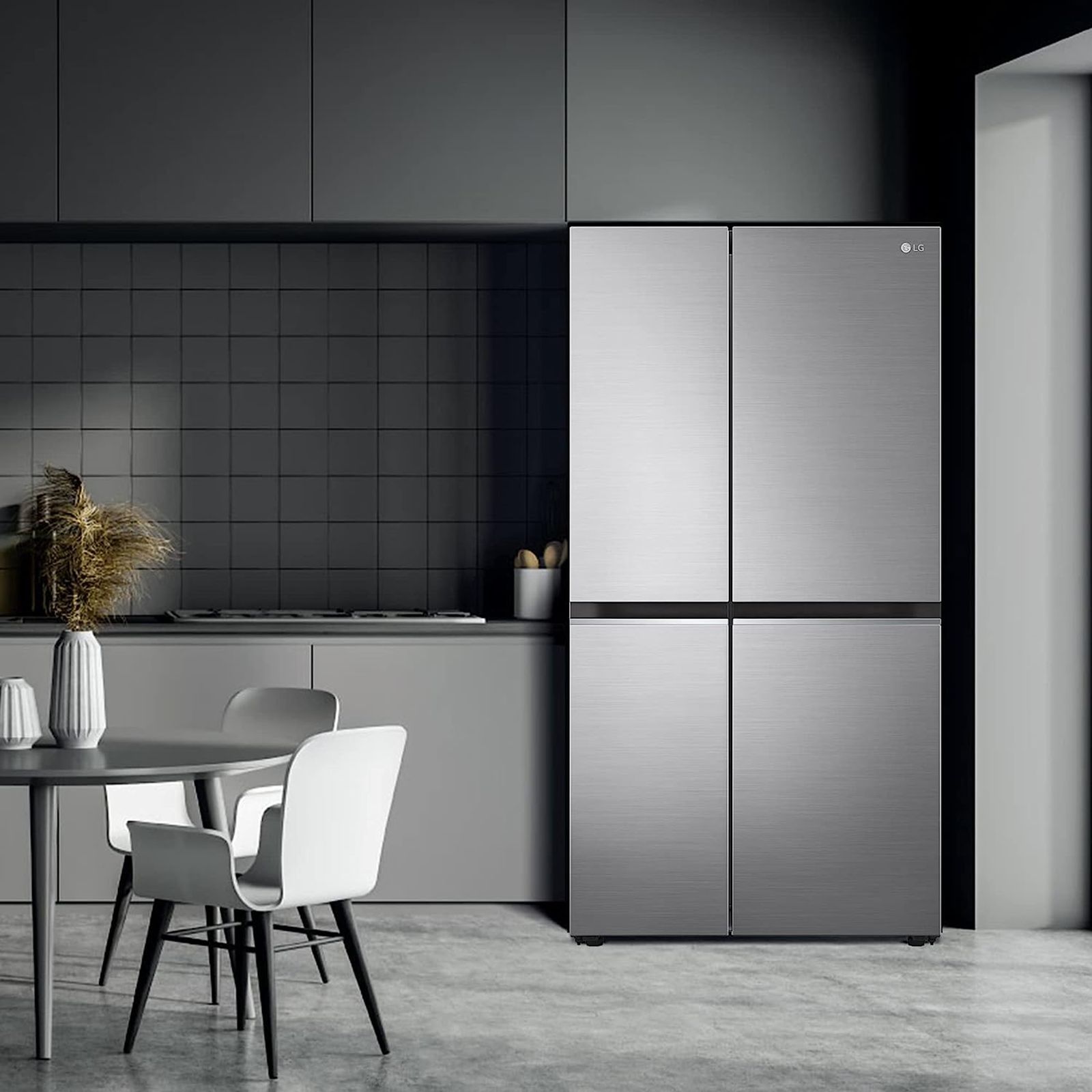 LG 694 Litres Frost Free Side by Side Refrigerator with Door Cooling Plus Technology (GC-B257SLUV.APZQEB, Platinum Silver III)_12