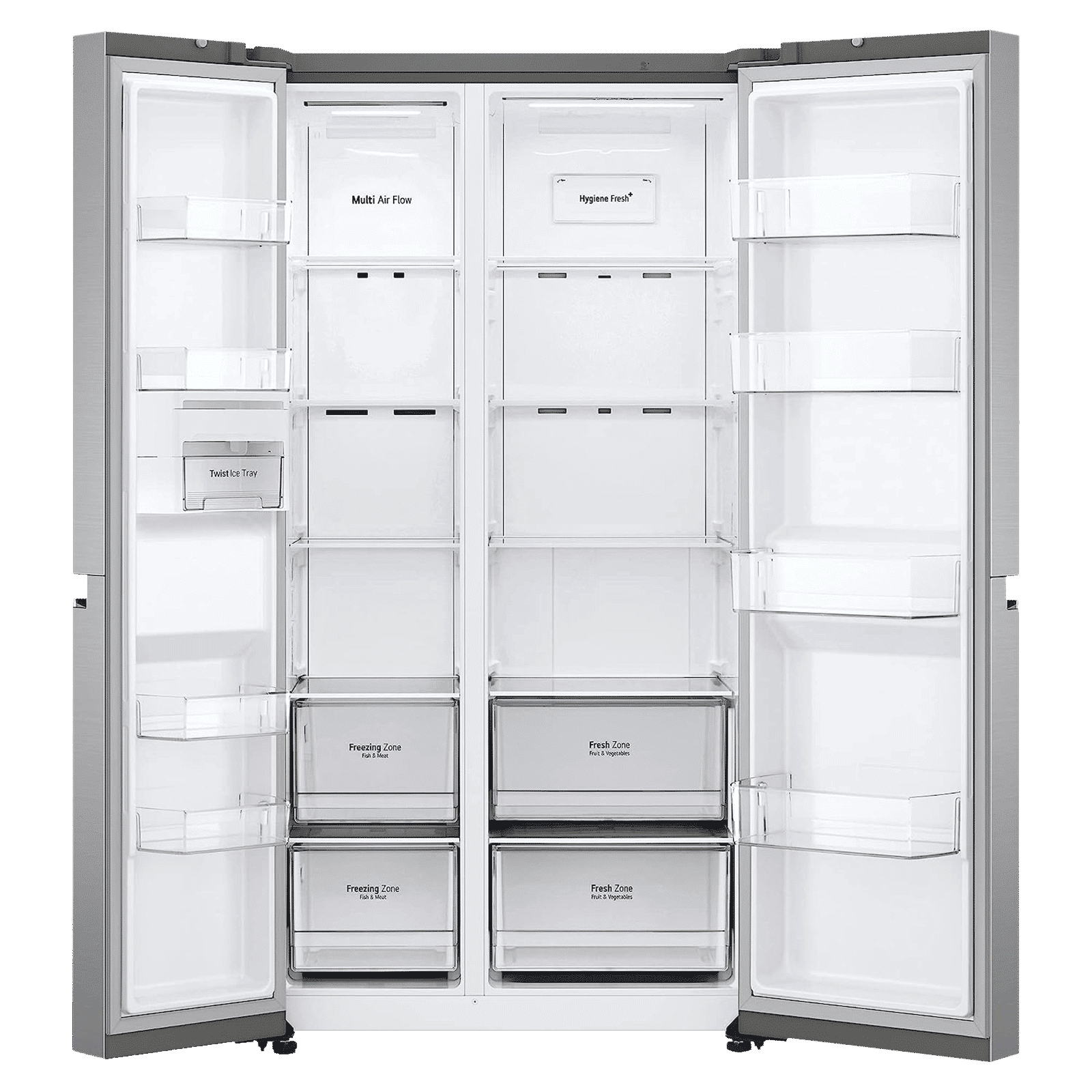 LG 694 Litres Frost Free Side by Side Refrigerator with Door Cooling Plus Technology (GC-B257SLUV.APZQEB, Platinum Silver III)_5