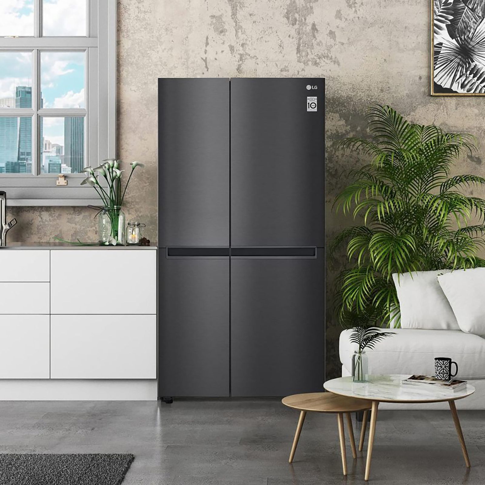 LG 655 Litres Frost Free Side by Side Refrigerator with Door Cooling Plus Technology (GC-B257KQBV.AMCQEB, Matte Black)_14