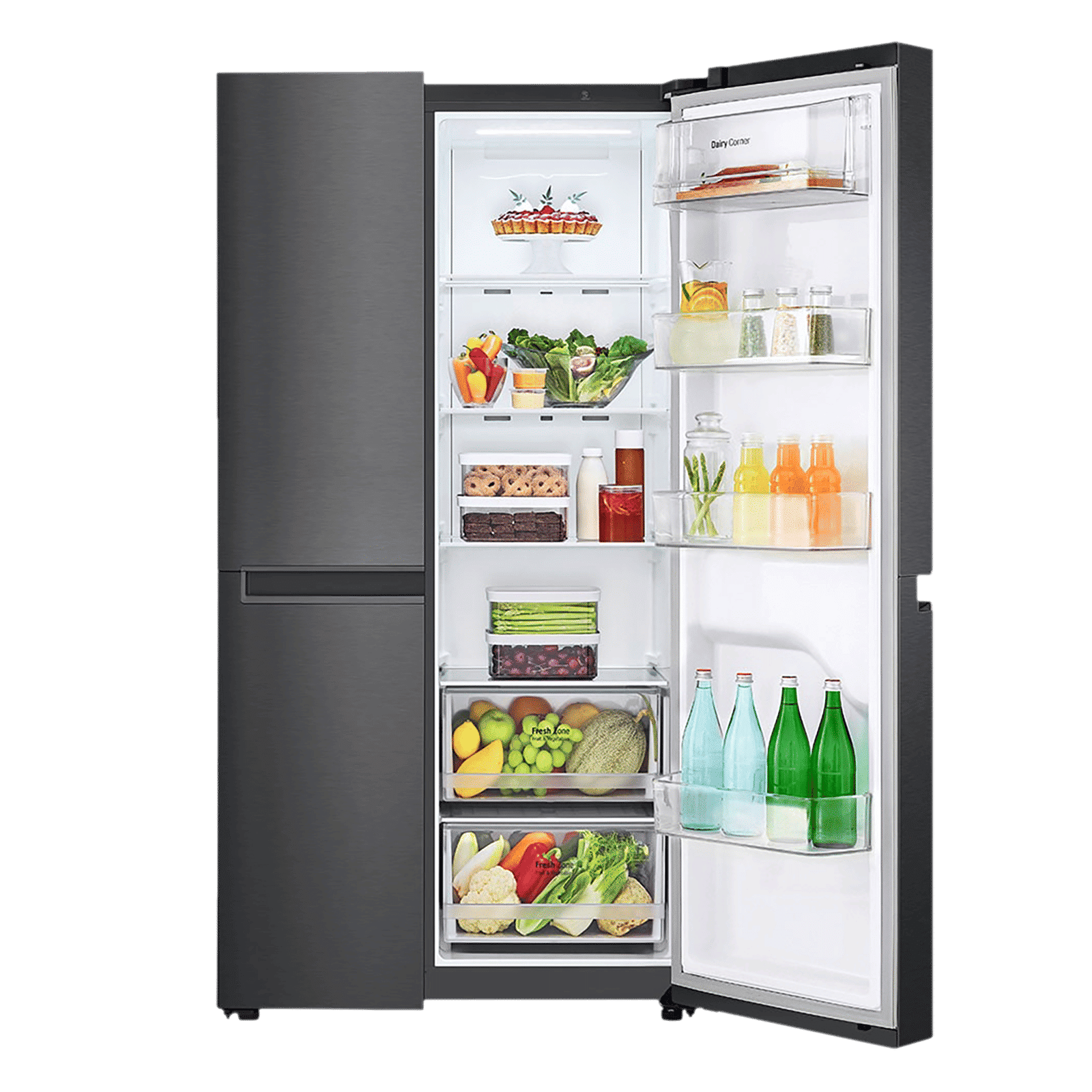 LG 655 Litres Frost Free Side by Side Refrigerator with Door Cooling Plus Technology (GC-B257KQBV.AMCQEB, Matte Black)_7