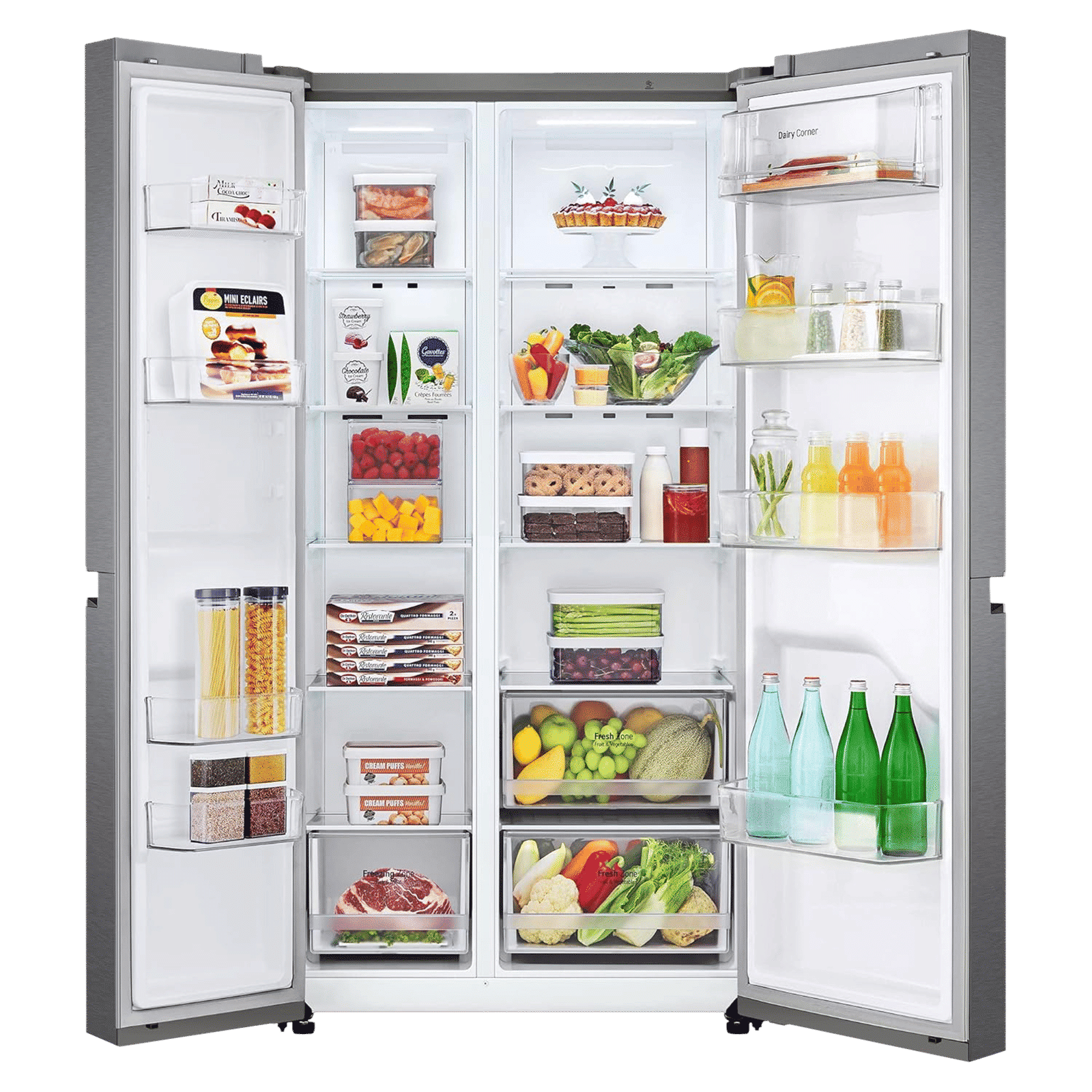 LG 688 Litres Frost Free Side by Side Refrigerator with Door Cooling Plus Technology (GC-B257KQDV.ADSQEB, Dazzle Steel) LG 688 Litres Frost Free Side by Side Refrigerator with Door Cooling Plus Technology (GC-B257KQDV.ADSQEB, Dazzle Steel)_4