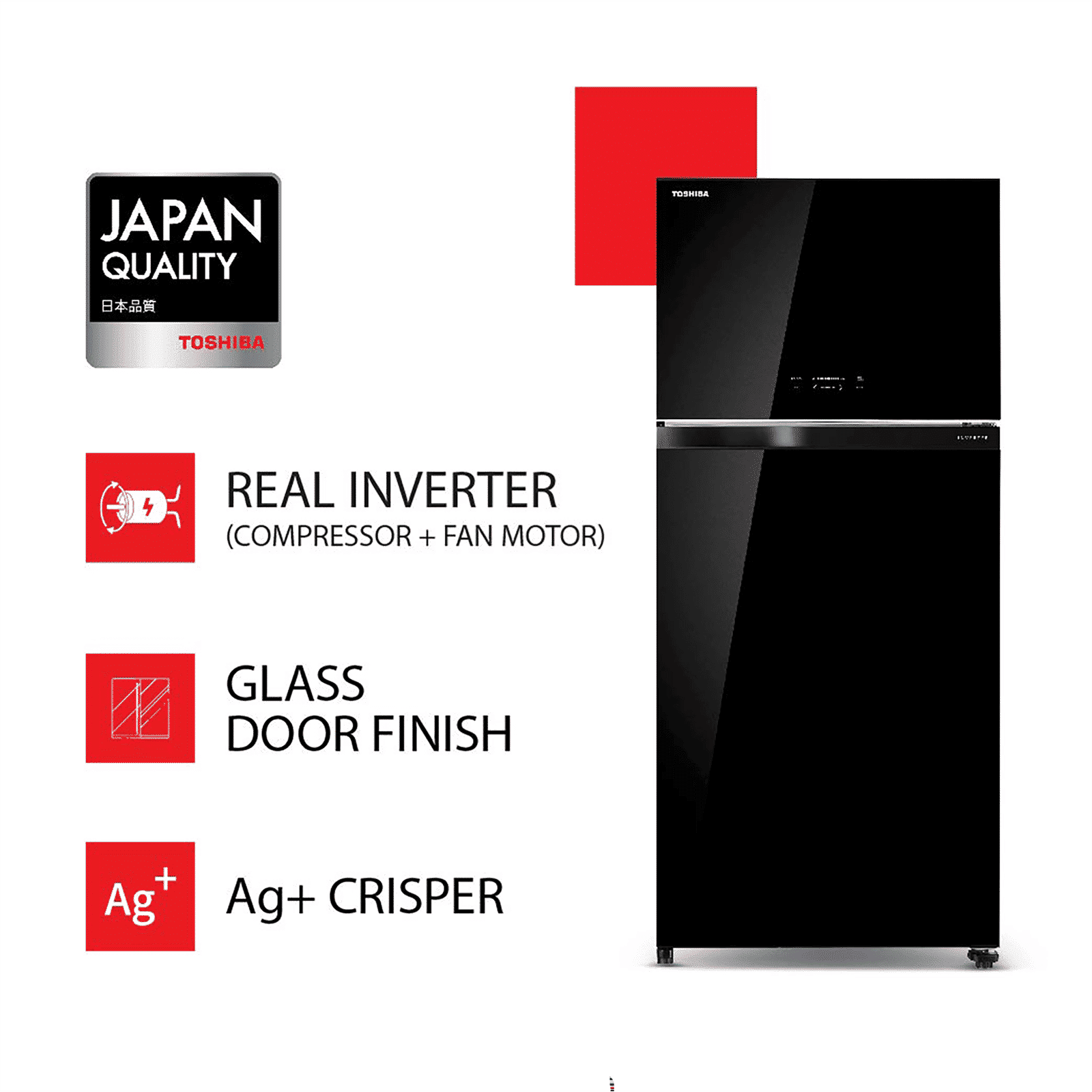 TOSHIBA 661 Litres 2 Star Frost Free Double Door Refrigerator with Automatic Ice Maker (GR-AG66INA, Black Glass)_13