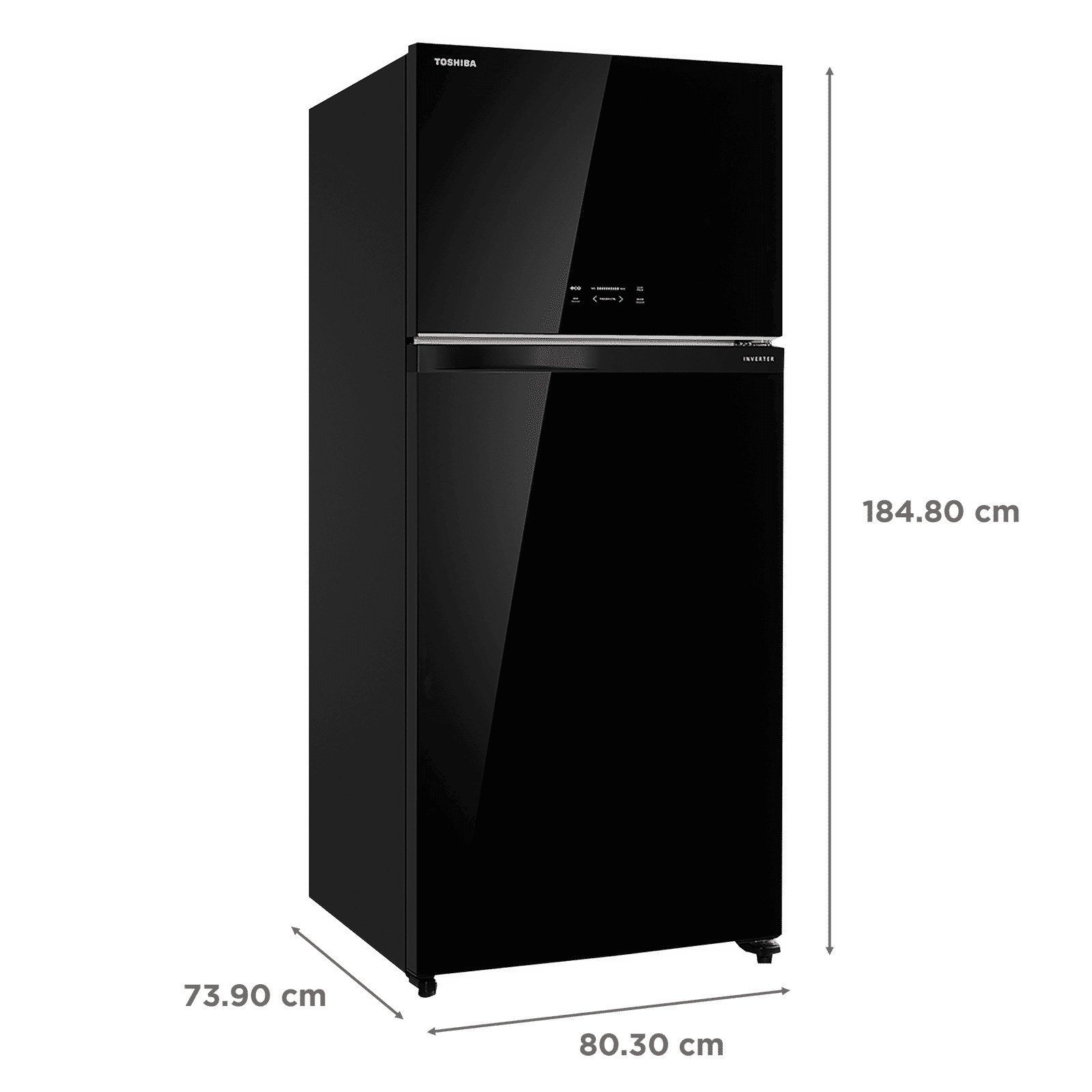 TOSHIBA 661 Litres 2 Star Frost Free Double Door Refrigerator with Automatic Ice Maker (GR-AG66INA, Black Glass)_3