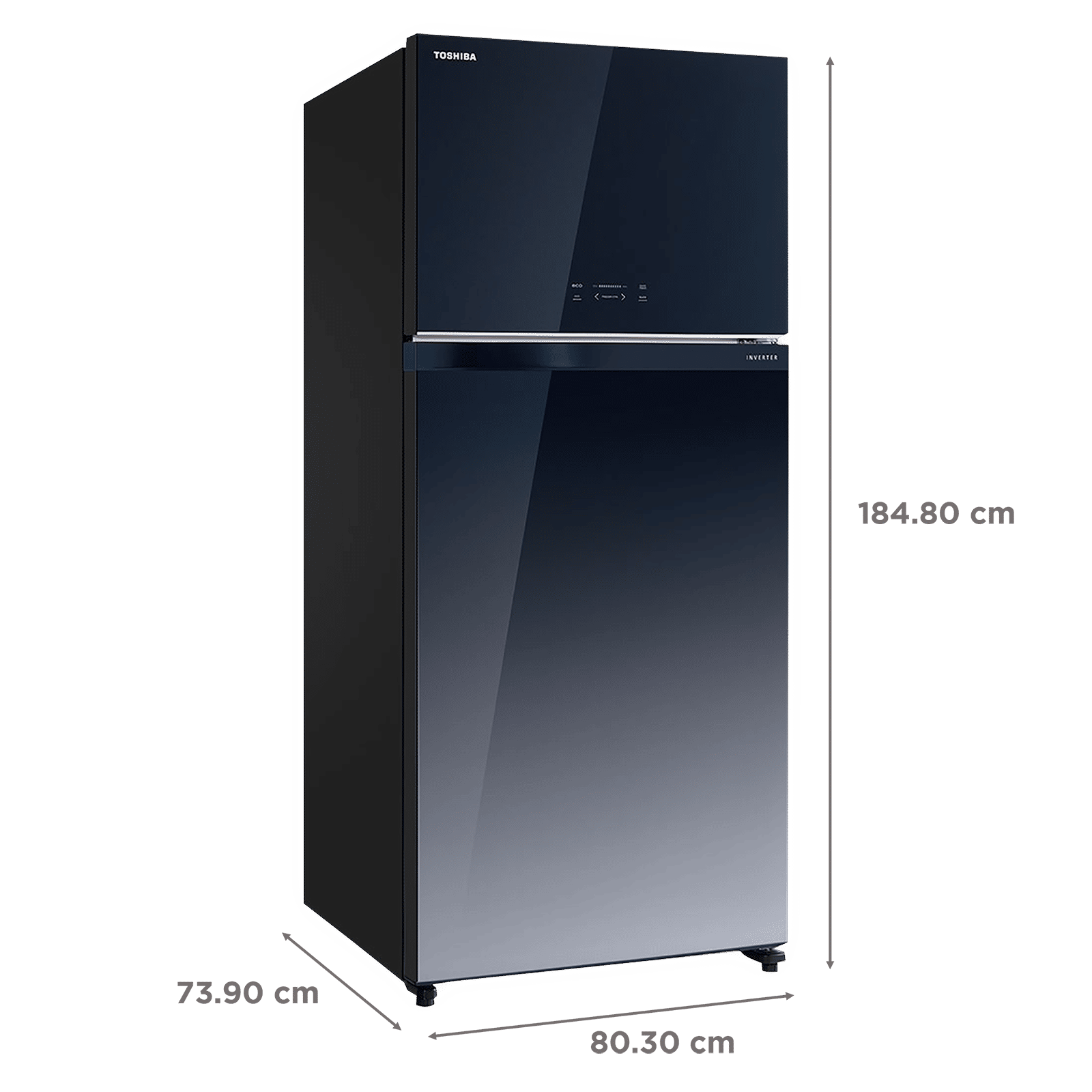 TOSHIBA 661 Litres 2 Star Frost Free Double Door Refrigerator with Automatic Ice Maker (GR-AG66INA, Gradiation Blue Glass)_3