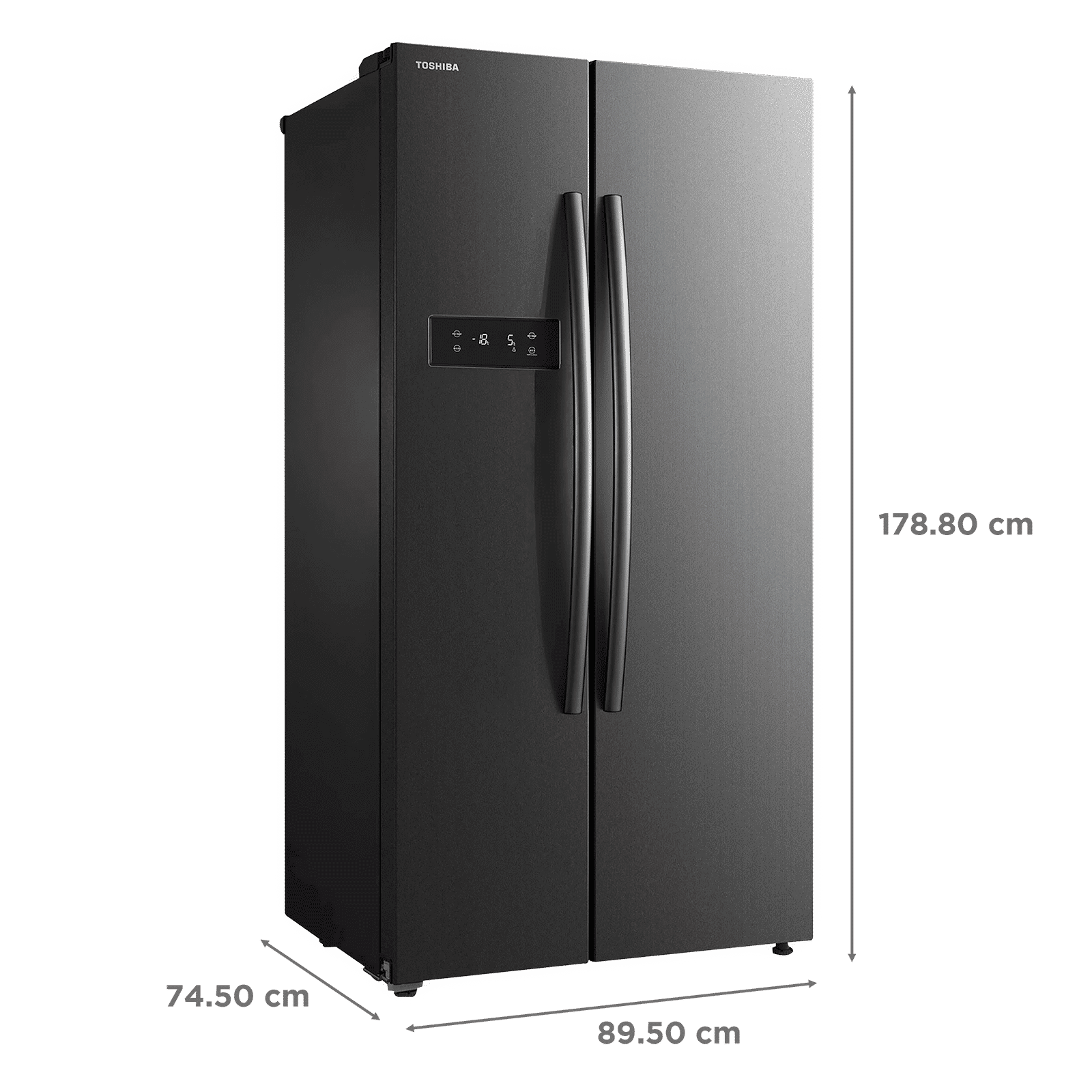 TOSHIBA 587 Litres Frost Free Side by Side Refrigerator with Quick Air Cooling System (GR-RS530WE-PMI, Fine Stainless Steel)_3