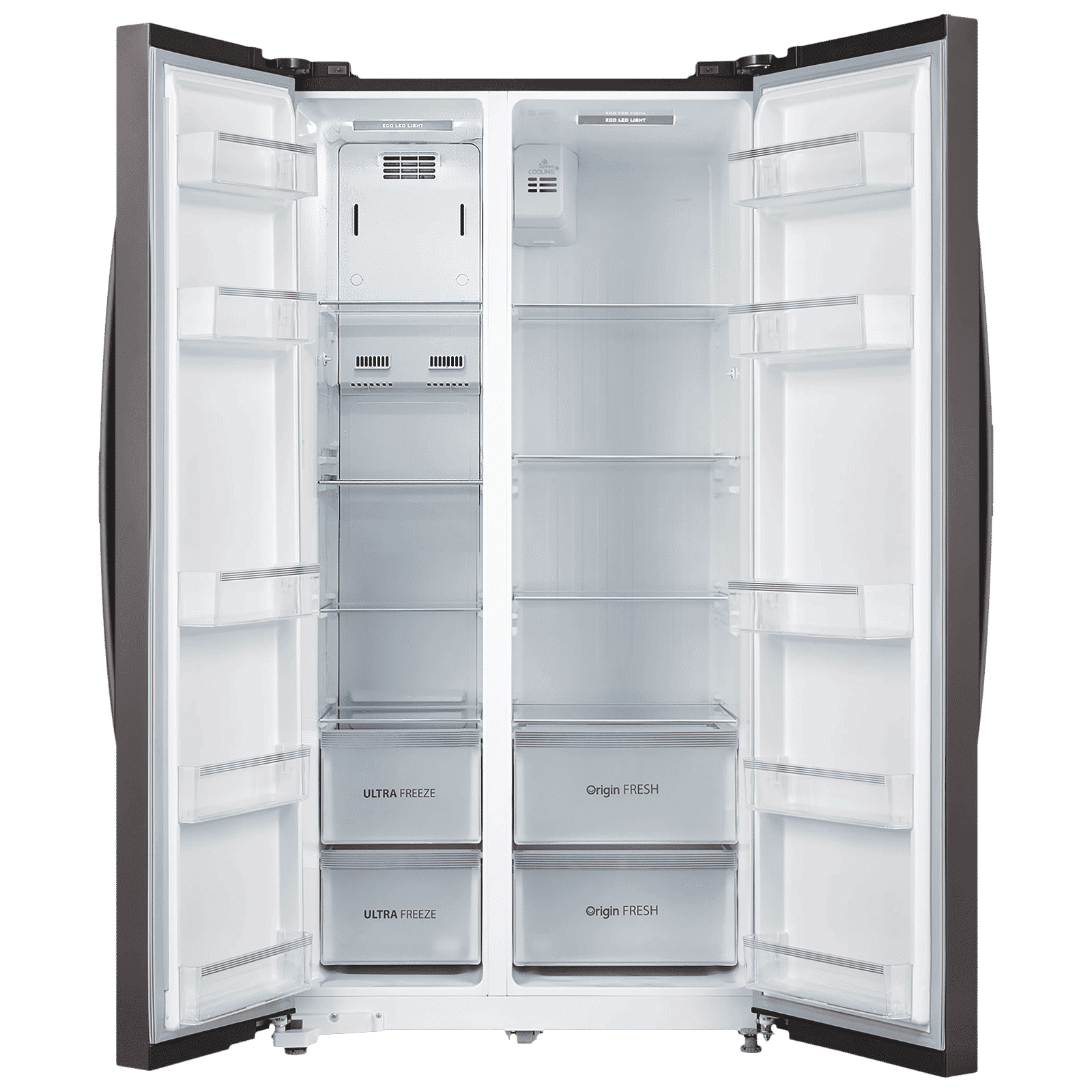 TOSHIBA 587 Litres Frost Free Side by Side Refrigerator with Quick Air Cooling System (GR-RS530WE-PMI, Fine Stainless Steel)_5