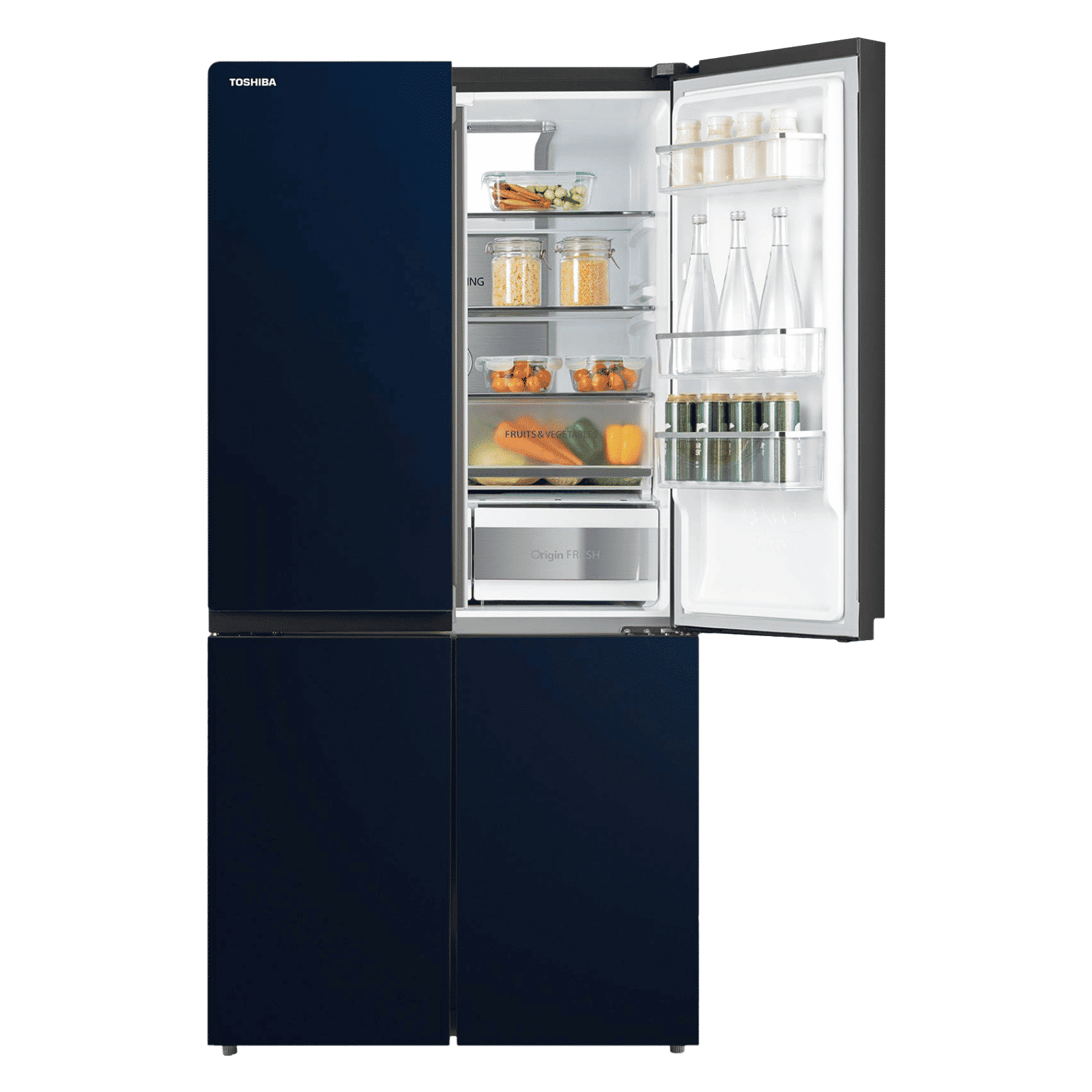 TOSHIBA 650 Litres Frost Free French Door Convertible Refrigerator with 3 Independent Cooling Technology (GR-RF646WE-PGI, Blue Glass)_13