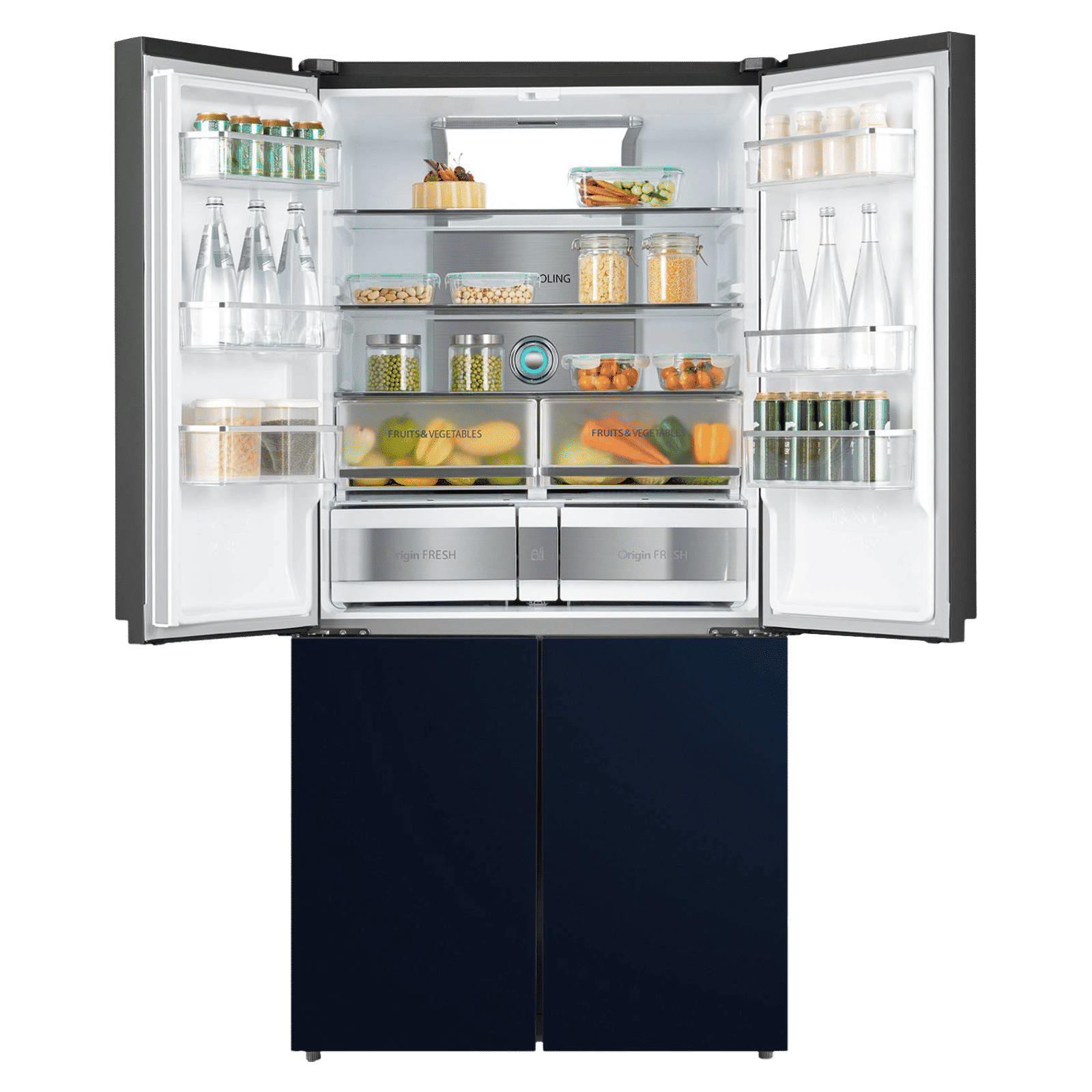 TOSHIBA 650 Litres Frost Free French Door Convertible Refrigerator with 3 Independent Cooling Technology (GR-RF646WE-PGI, Blue Glass)_14