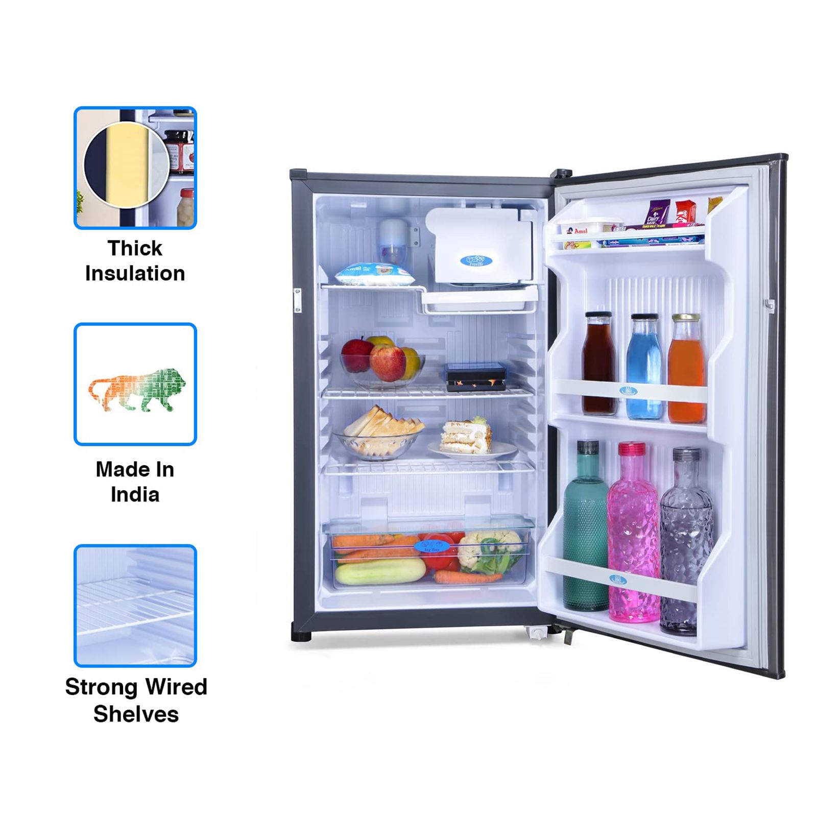 Godrej Champion 99 Liters 1 Star Direct Cool Single Door Refrigerator with Anti Bacterial Technology (RD CHAMP 114A13 WR, Steel Grey)_13