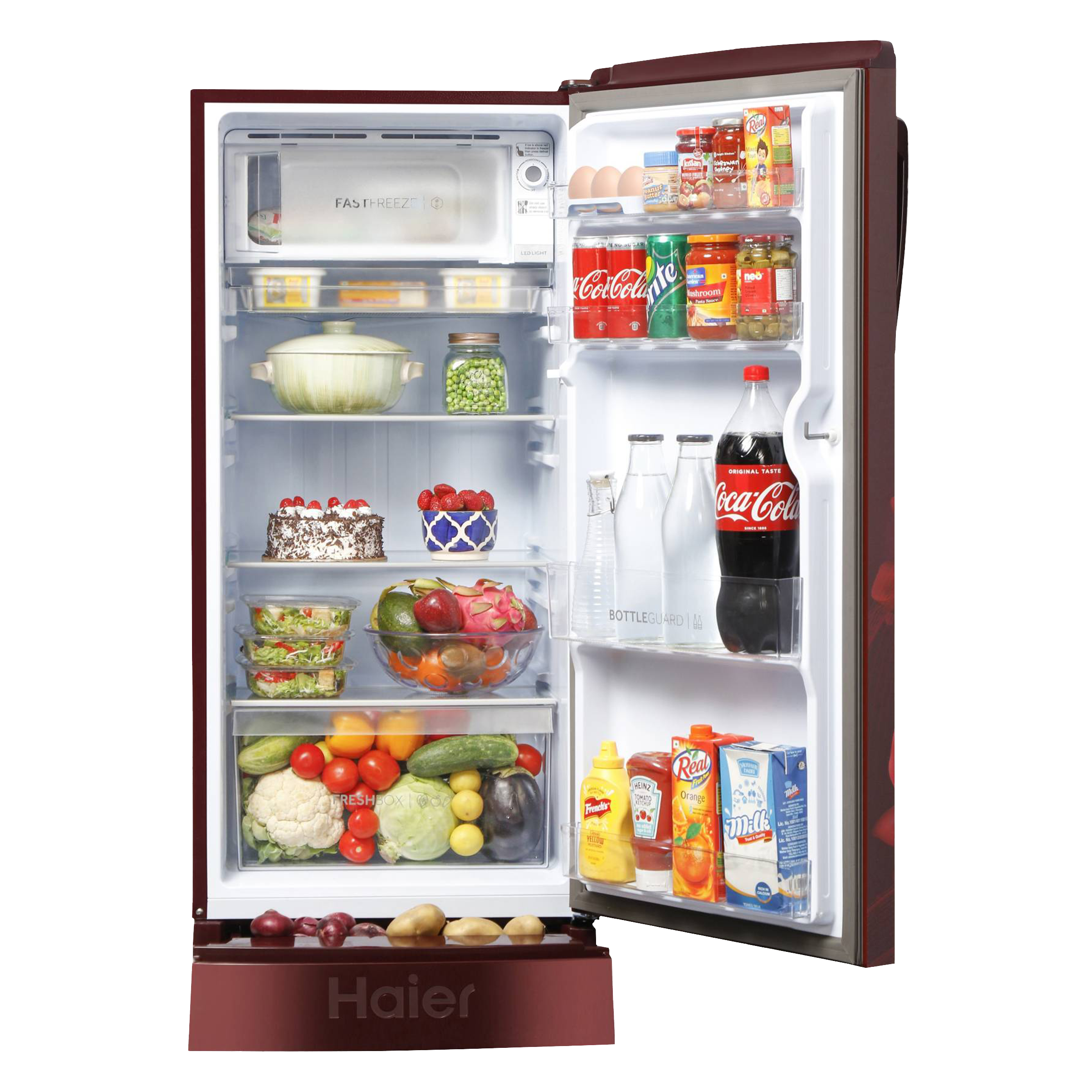 Haier 192 Liters 2 Star Direct Cool Single Door Refrigerator with Stabilizer Free Operation (HED-191TPRP, 185_5