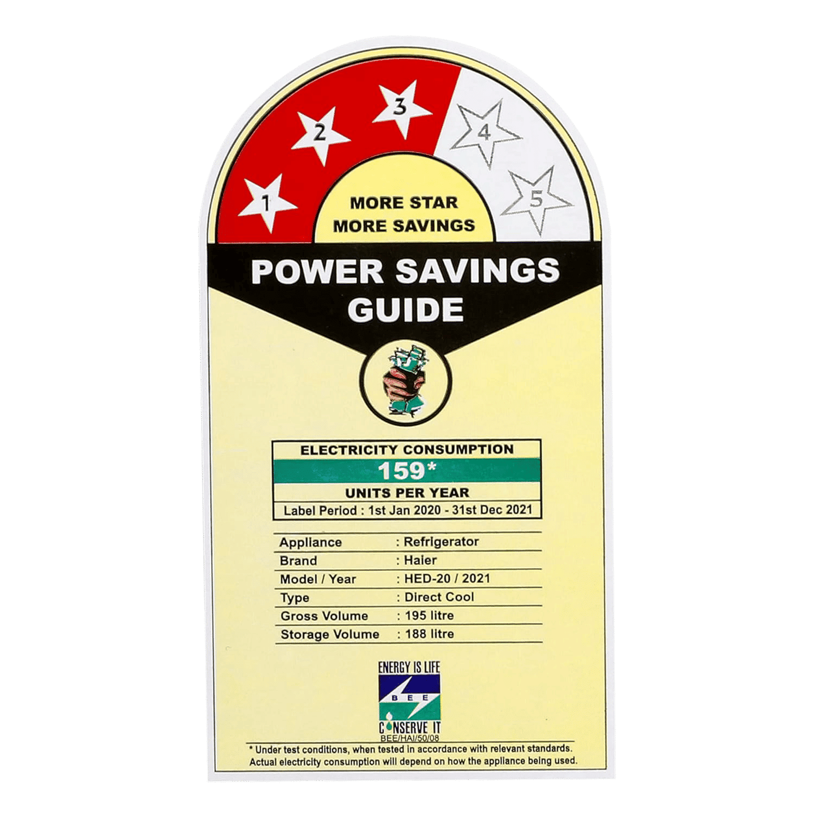 Haier 195 Liters 2 Star Direct Cool Single Door Refrigerator with Stabilizer Free Operation (HED-20TMF, Marine Serenity)_9