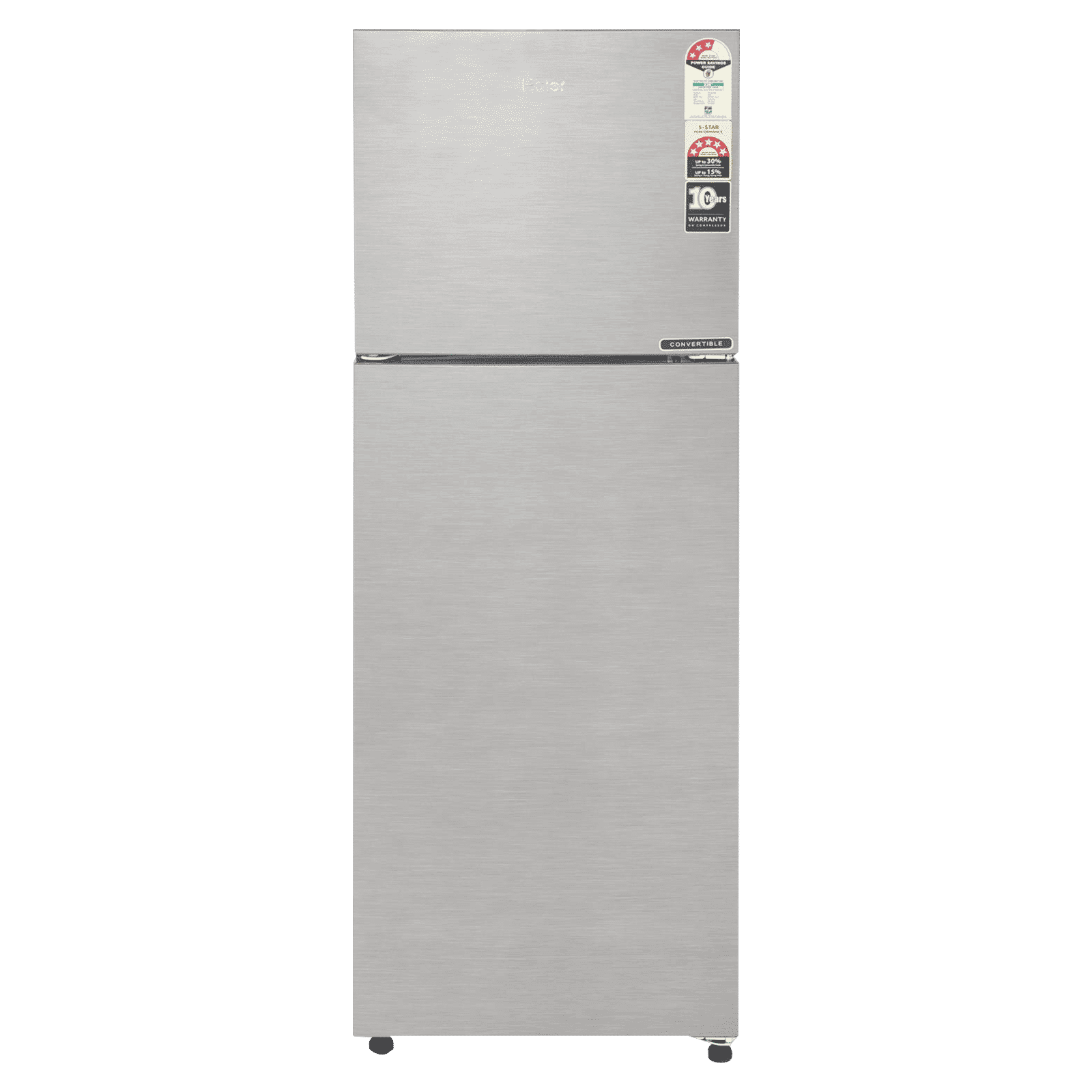 Haier 240 Litres 2 Star Frost Free Double Door Convertible Refrigerator with Turbo Icing Technology (HEF-25TDS, Dazzle Steel) Haier 240 Litres 2 Star Frost Free Double Door Convertible Refrigerator with Turbo Icing Technology (HEF-25TDS, Dazzle Steel)_1