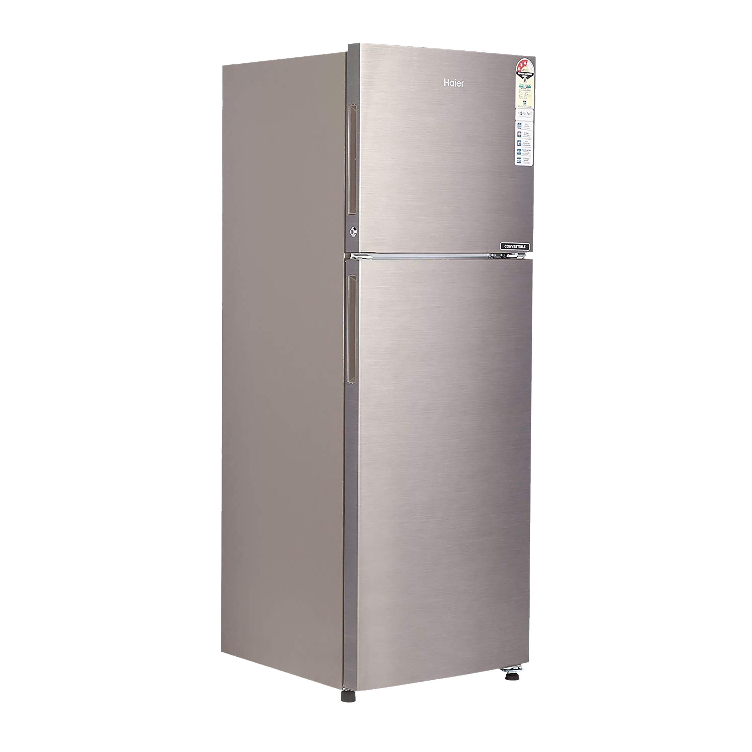 Haier 240 Litres 2 Star Frost Free Double Door Convertible Refrigerator with Turbo Icing Technology (HEF-25TDS, Dazzle Steel) Haier 240 Litres 2 Star Frost Free Double Door Convertible Refrigerator with Turbo Icing Technology (HEF-25TDS, Dazzle Steel)_4