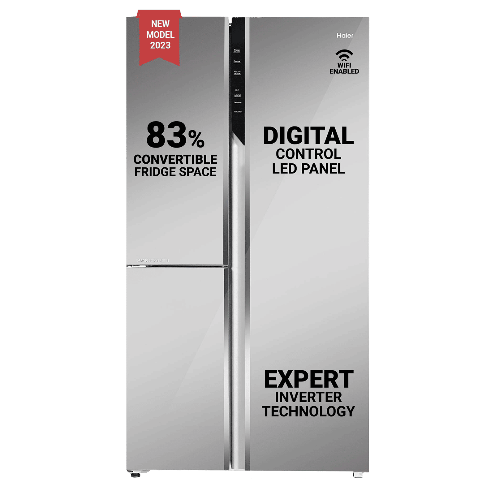 Haier 628 Litres Frost Free Side by Side Door Smart Wifi Enabled Refrigerator with Convertible Magic Zone (HRT-628PMGU1, Mirror Glass) Haier 628 Litres Frost Free Side by Side Door Smart Wifi Enabled Refrigerator with Convertible Magic Zone (HRT-628PMGU1, Mirror Glass)_1