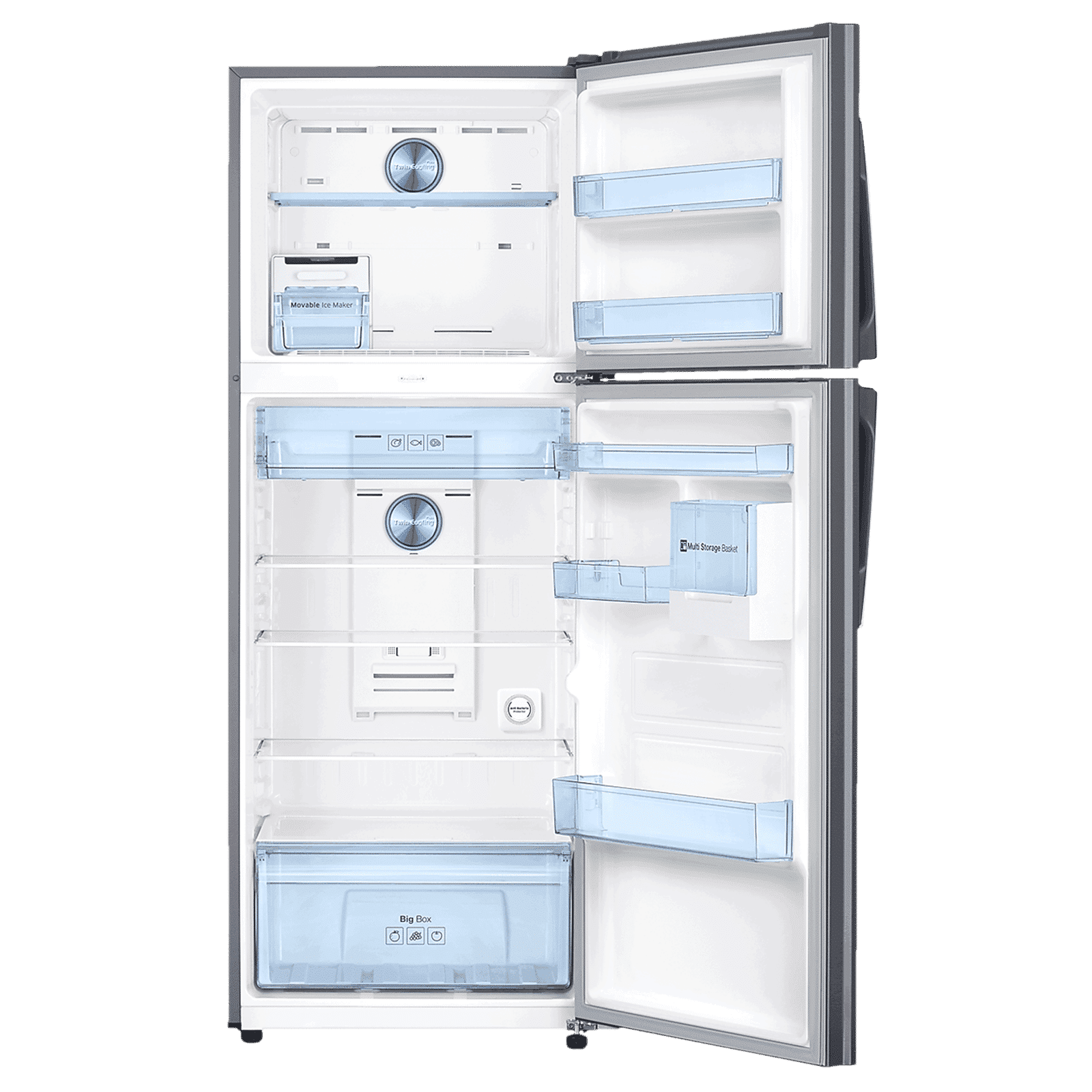 SAMSUNG 415 Litres 2 Star Frost Free Double Door Convertible Refrigerator with Twin Cooling Plus Technology (RT42B5468SL/TL, Real Stainless)_6