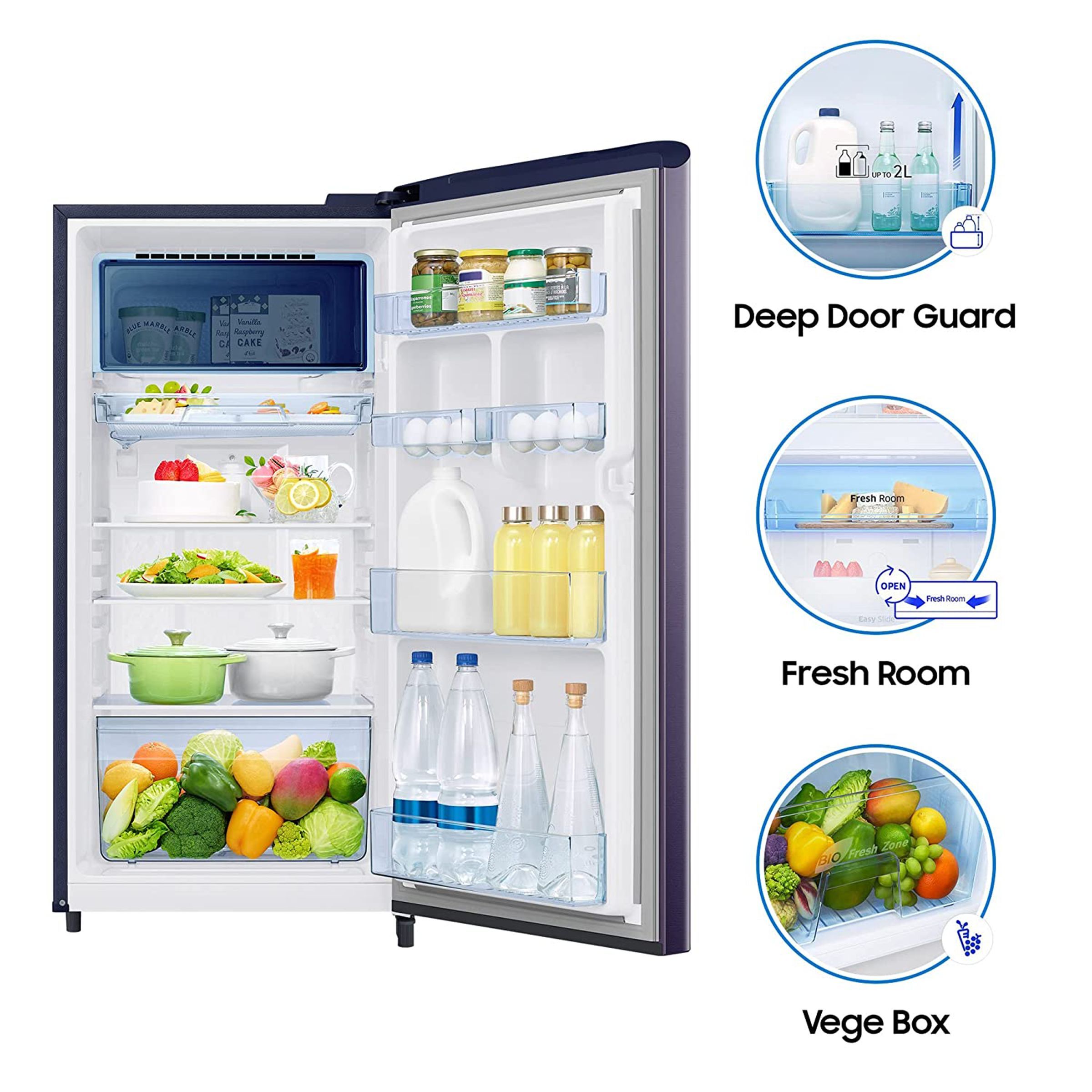SAMSUNG 198 Liters 3 Star Direct Cool Single Door Refrigerator with Stabilizer Free Operation (RR21A2C2YUT/HL, Pebble Blue) SAMSUNG 198 Liters 3 Star Direct Cool Single Door Refrigerator with Stabilizer Free Operation (RR21A2C2YUT/HL, Pebble Blue)_15