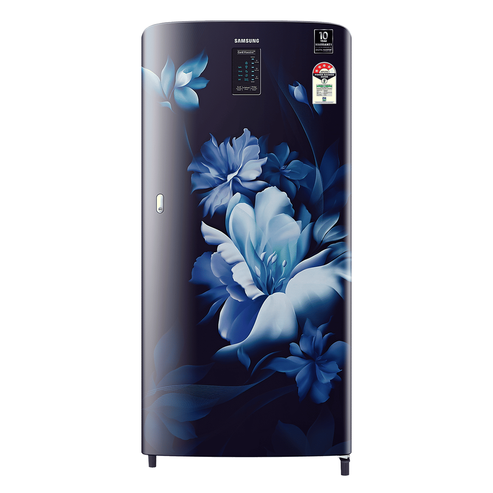 SAMSUNG 192 Liters 4 Star Direct Cool Single Door Refrigerator with Curd Maestro (RR21A2M2XUZ/HL, Midnight Blossom Blue) SAMSUNG 192 Liters 4 Star Direct Cool Single Door Refrigerator with Curd Maestro (RR21A2M2XUZ/HL, Midnight Blossom Blue)_1
