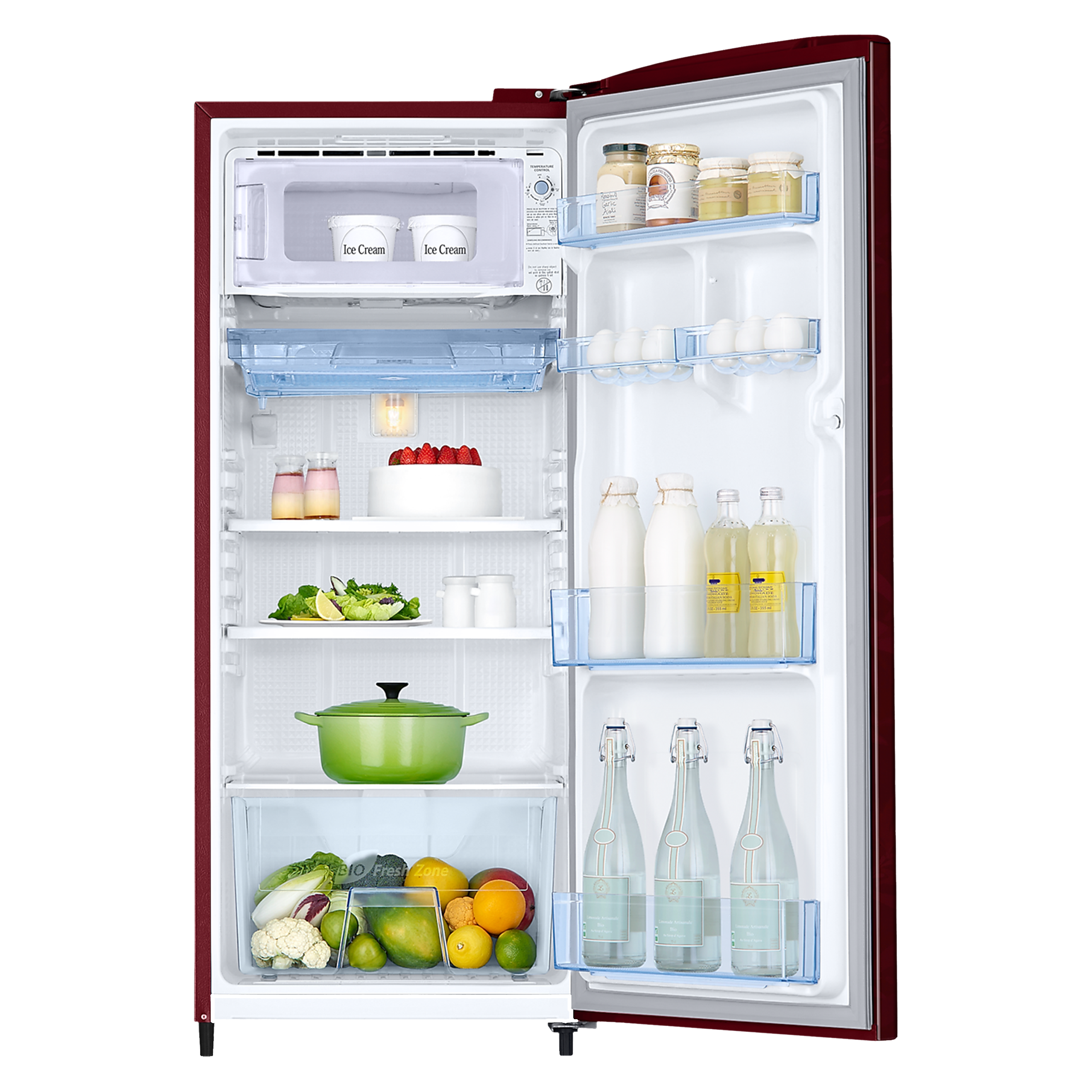 SAMSUNG 192 Liters 2 Star Direct Cool Single Door Refrigerator with Anti-Bacteria Gasket (RR19A2Y2B6R/NL, Mystic Overlay Red)_13