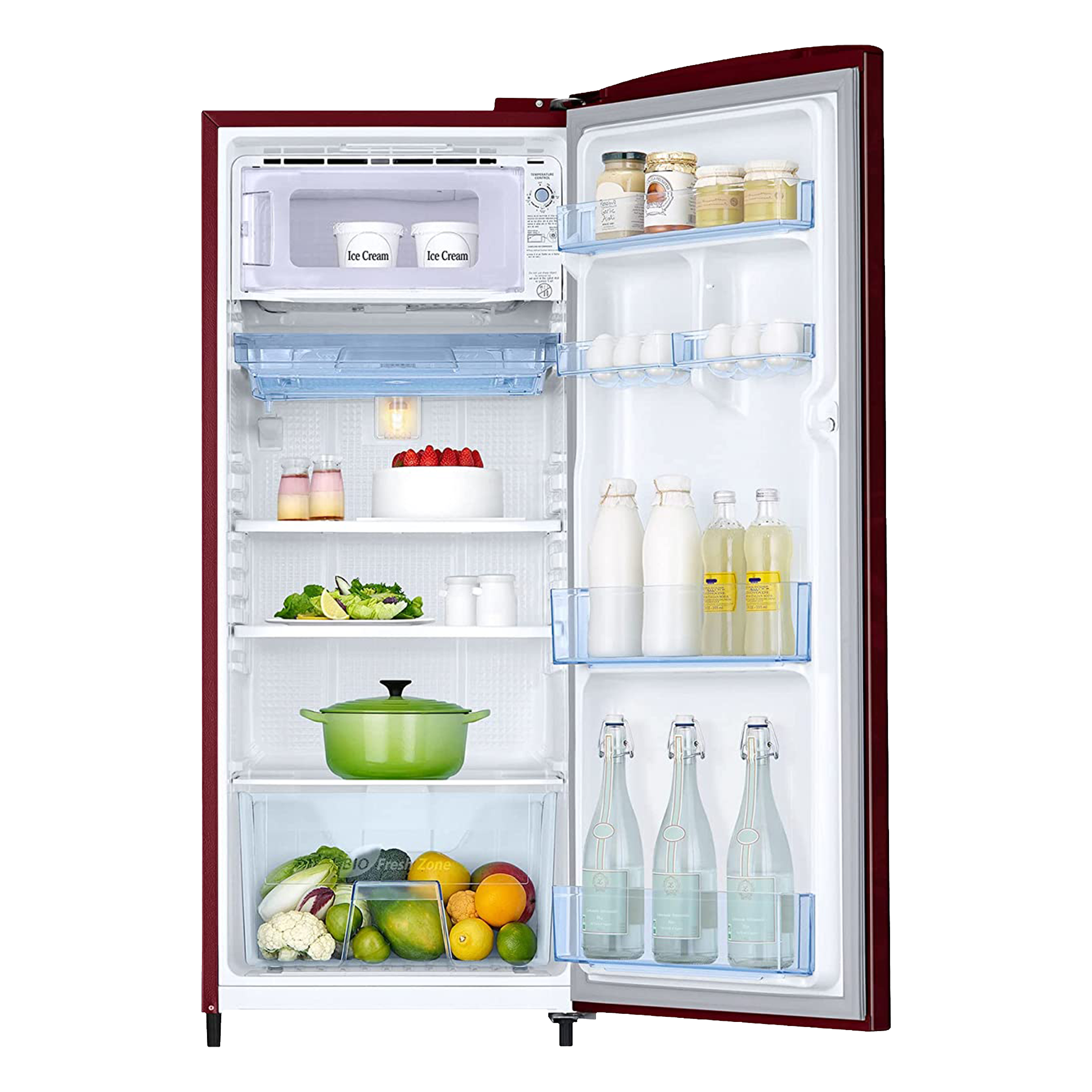 SAMSUNG 192 Liters 2 Star Direct Cool Single Door Refrigerator with Anti-Bacteria Gasket (RR19A2Y2B6R/NL, Mystic Overlay Red)_5