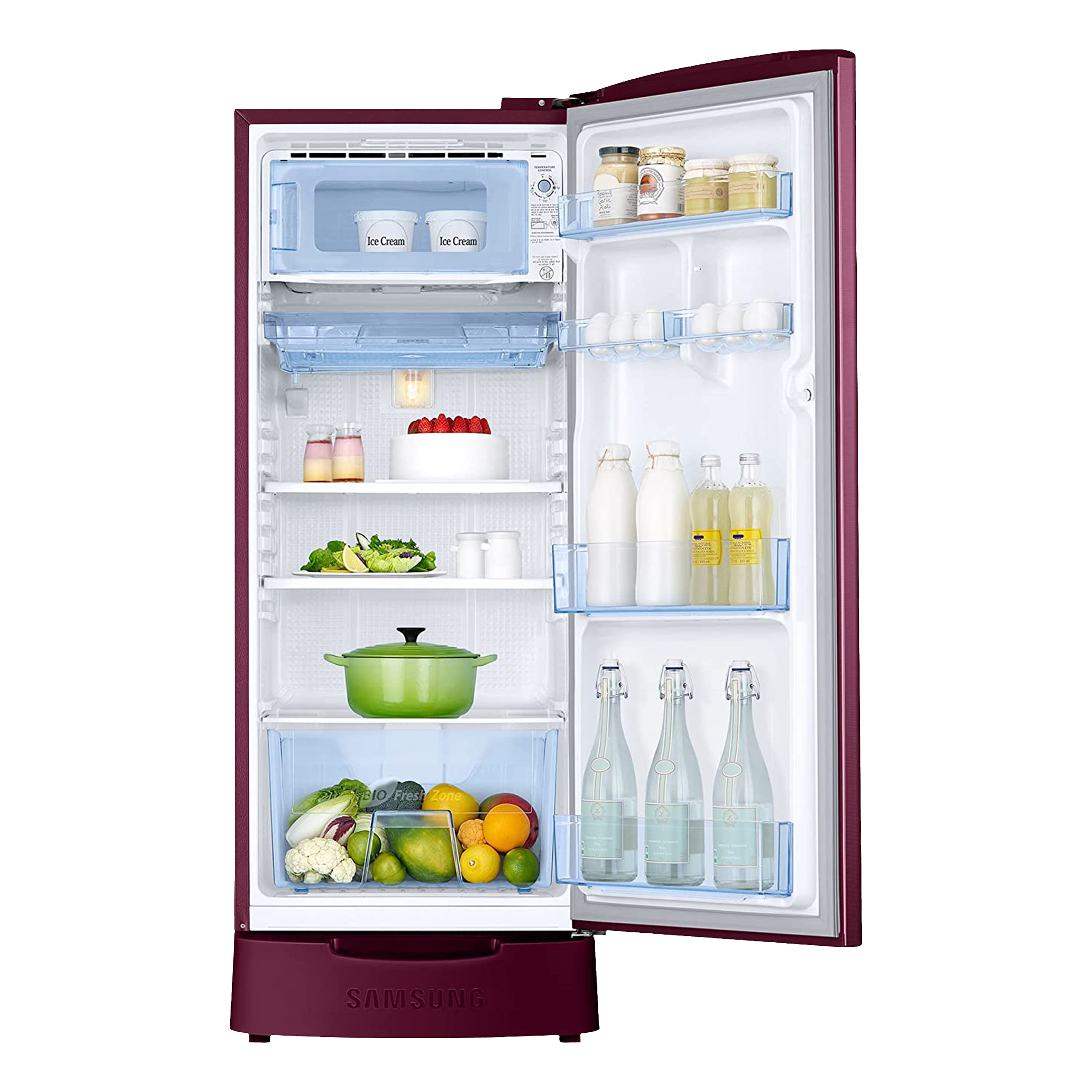 SAMSUNG 192 Liters 3 Star Direct Cool Single Door Refrigerator with Anti-Bacteria Gasket (RR20A1Z2YR8/HL, Blooming Saffron Red)_8