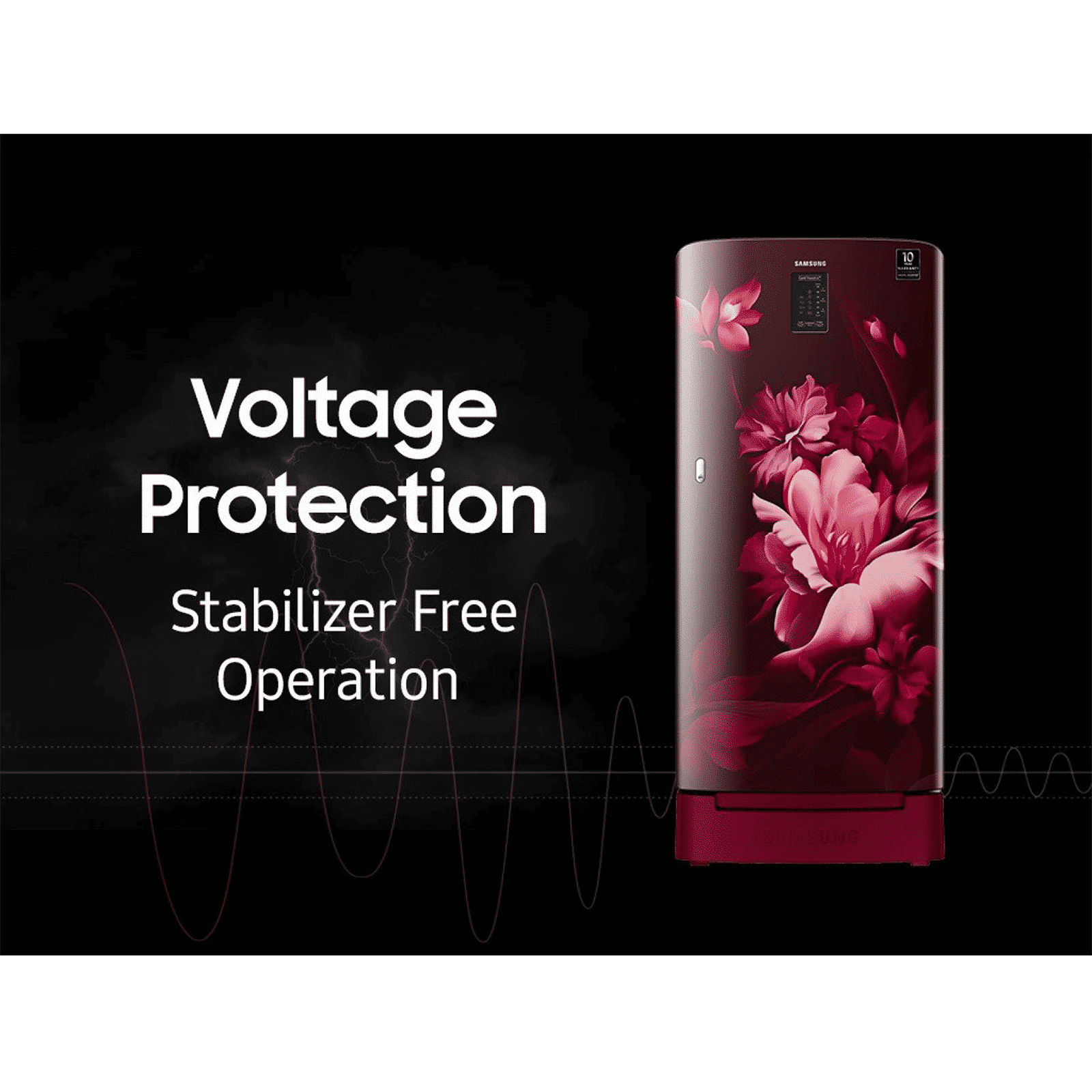 SAMSUNG 192 Liters 4 Star Direct Cool Single Door Refrigerator with Stabilizer Free Operation (RR21A2N2XRZ/HL, Midnight Blossom Red) SAMSUNG 192 Liters 4 Star Direct Cool Single Door Refrigerator with Stabilizer Free Operation (RR21A2N2XRZ/HL, Midnight Blossom Red)_12