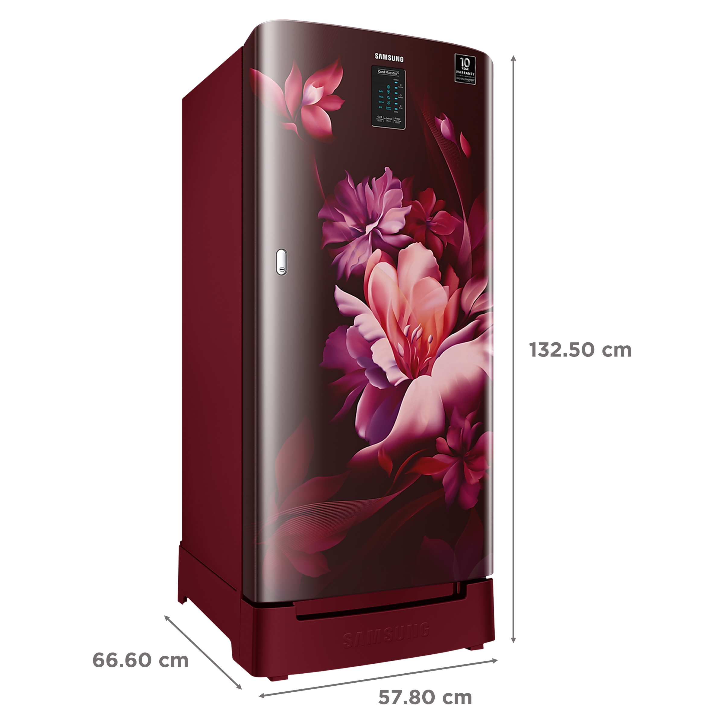 SAMSUNG 192 Liters 4 Star Direct Cool Single Door Refrigerator with Stabilizer Free Operation (RR21A2N2XRZ/HL, Midnight Blossom Red) SAMSUNG 192 Liters 4 Star Direct Cool Single Door Refrigerator with Stabilizer Free Operation (RR21A2N2XRZ/HL, Midnight Blossom Red)_3