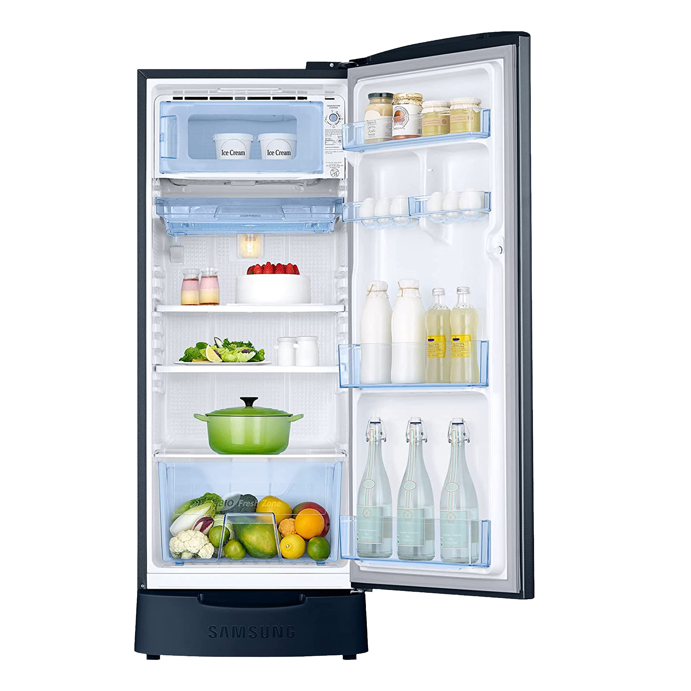 SAMSUNG 192 Liters 3 Star Direct Cool Single Door Refrigerator with Anti-Bacteria Gasket (RR20A1Z2YU8/HL, Blooming Saffron Blue) SAMSUNG 192 Liters 3 Star Direct Cool Single Door Refrigerator with Anti-Bacteria Gasket (RR20A1Z2YU8/HL, Blooming Saffron Blue)_5