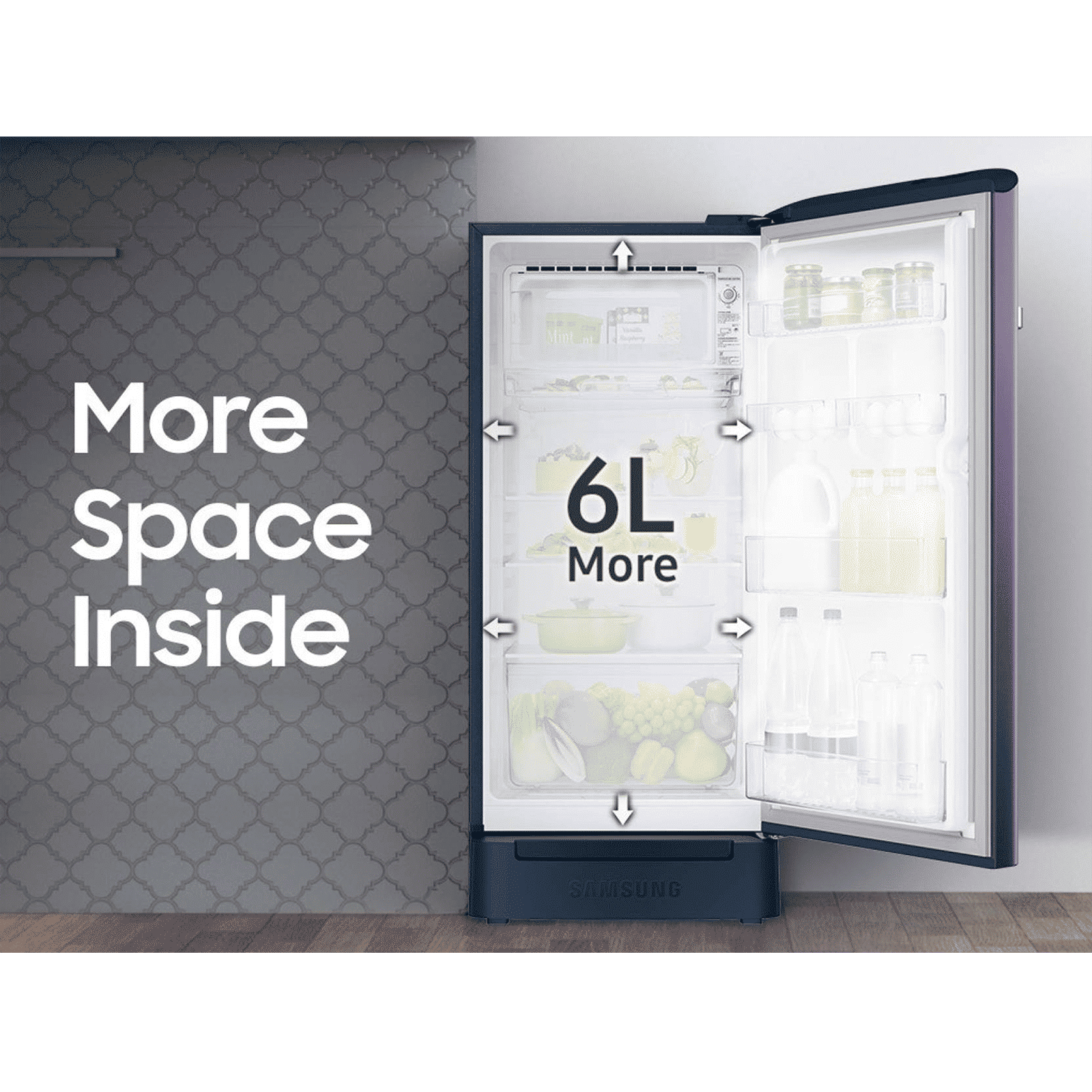 SAMSUNG 198 Liters 4 Star Direct Cool Single Door Refrigerator with Stabilizer Free Operation (RR21A2H2XUT/HL, Pebble Blue)_13