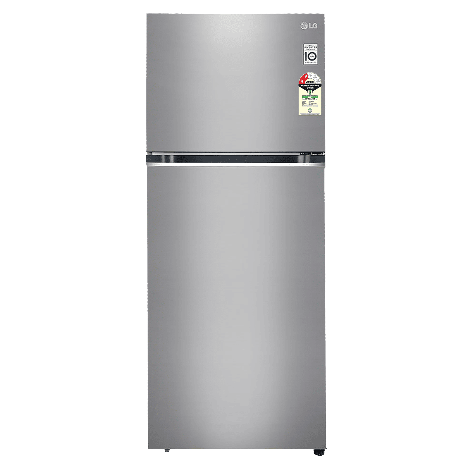 LG 360 Litres 2 Star Frost Free Double Door Refrigerator with Anti-Bacteria Gasket (GL-N382SDSY.ADSZEB, Dazzle Steel)_1