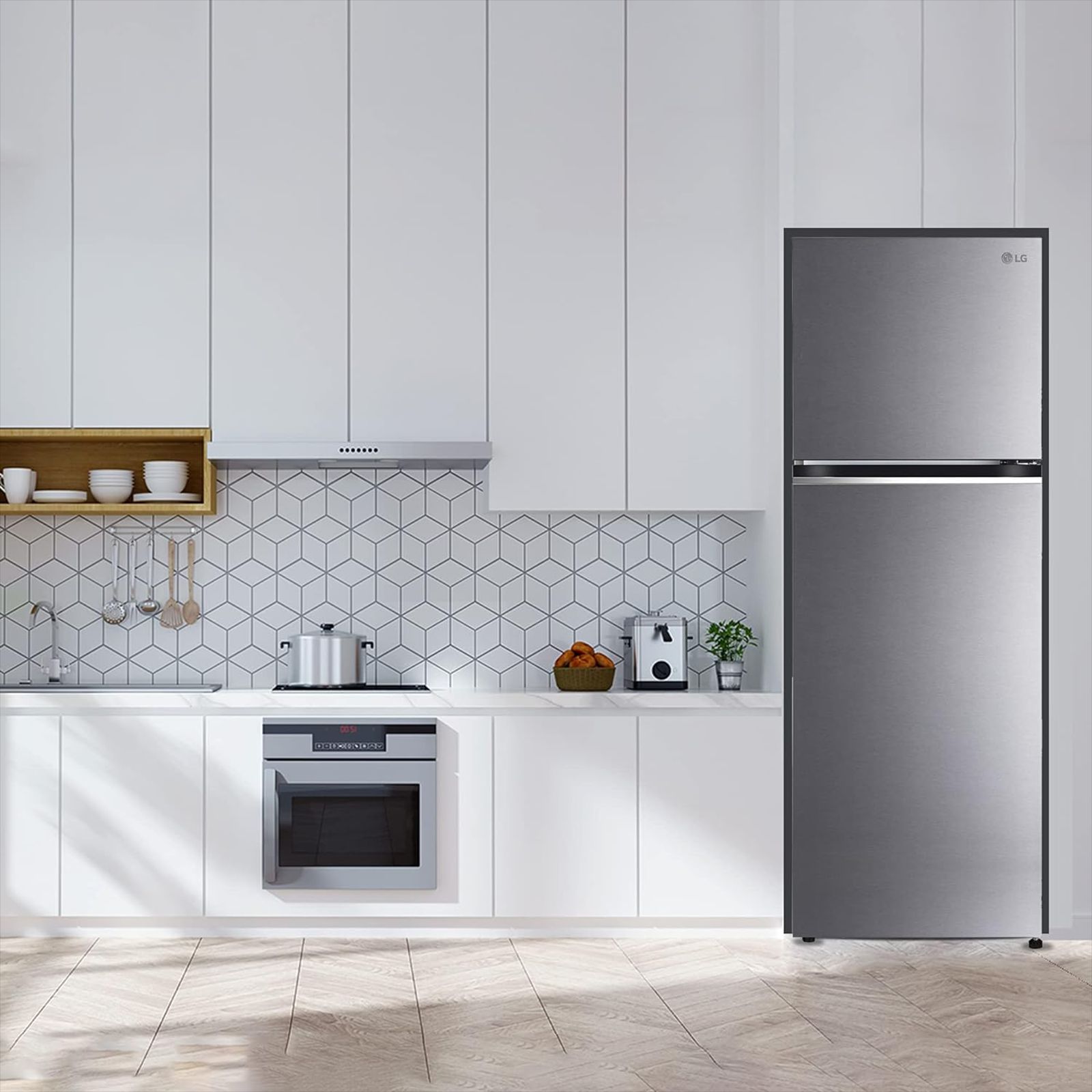 LG 360 Litres 2 Star Frost Free Double Door Refrigerator with Anti-Bacteria Gasket (GL-N382SDSY.ADSZEB, Dazzle Steel)_10