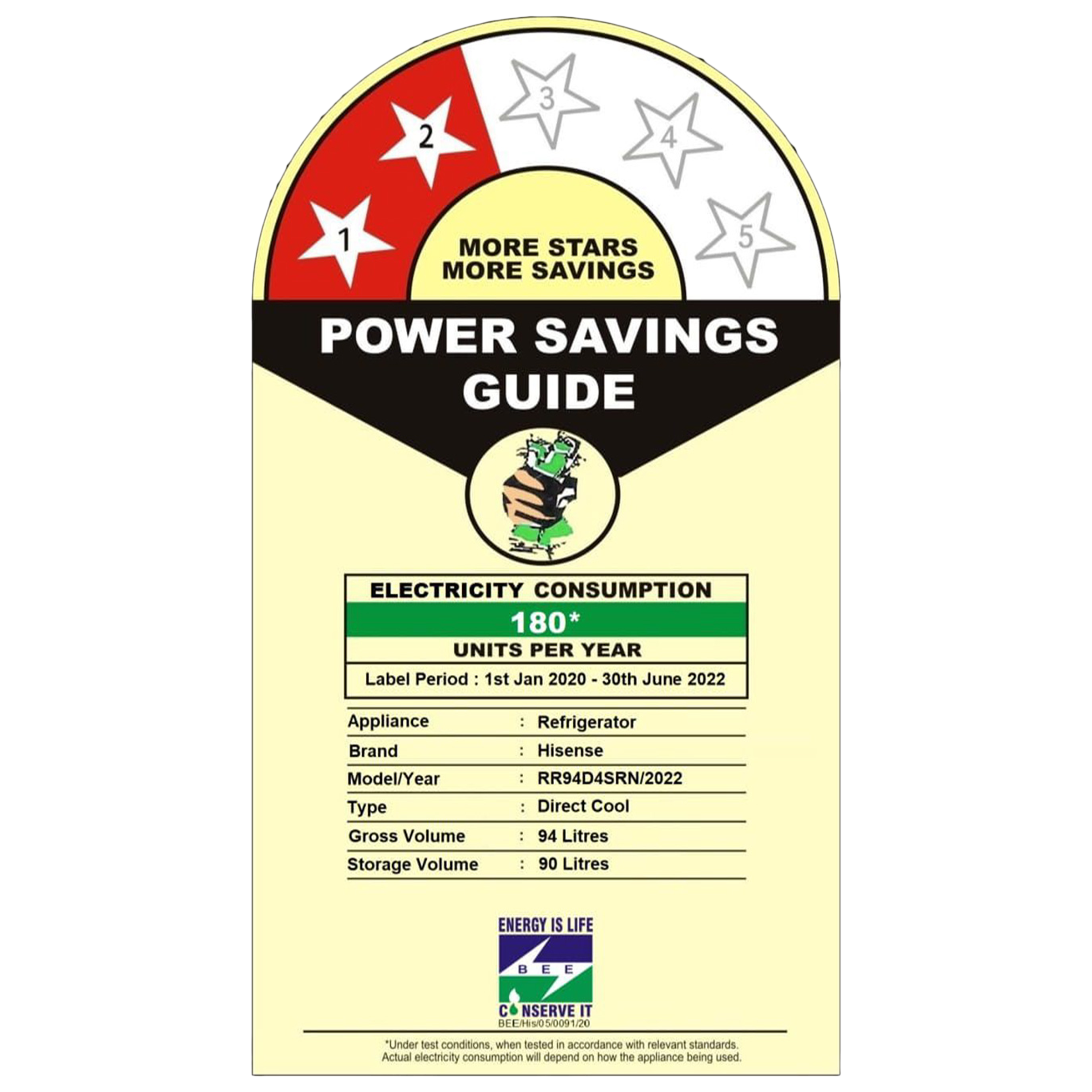 Hisense 94 Litres 2 Star Direct Cool Single Door Refrigerator with 2 Liters Beverage Storage (RR94D4SRN, Red) Hisense 94 Litres 2 Star Direct Cool Single Door Refrigerator with 2 Liters Beverage Storage (RR94D4SRN, Red)_8