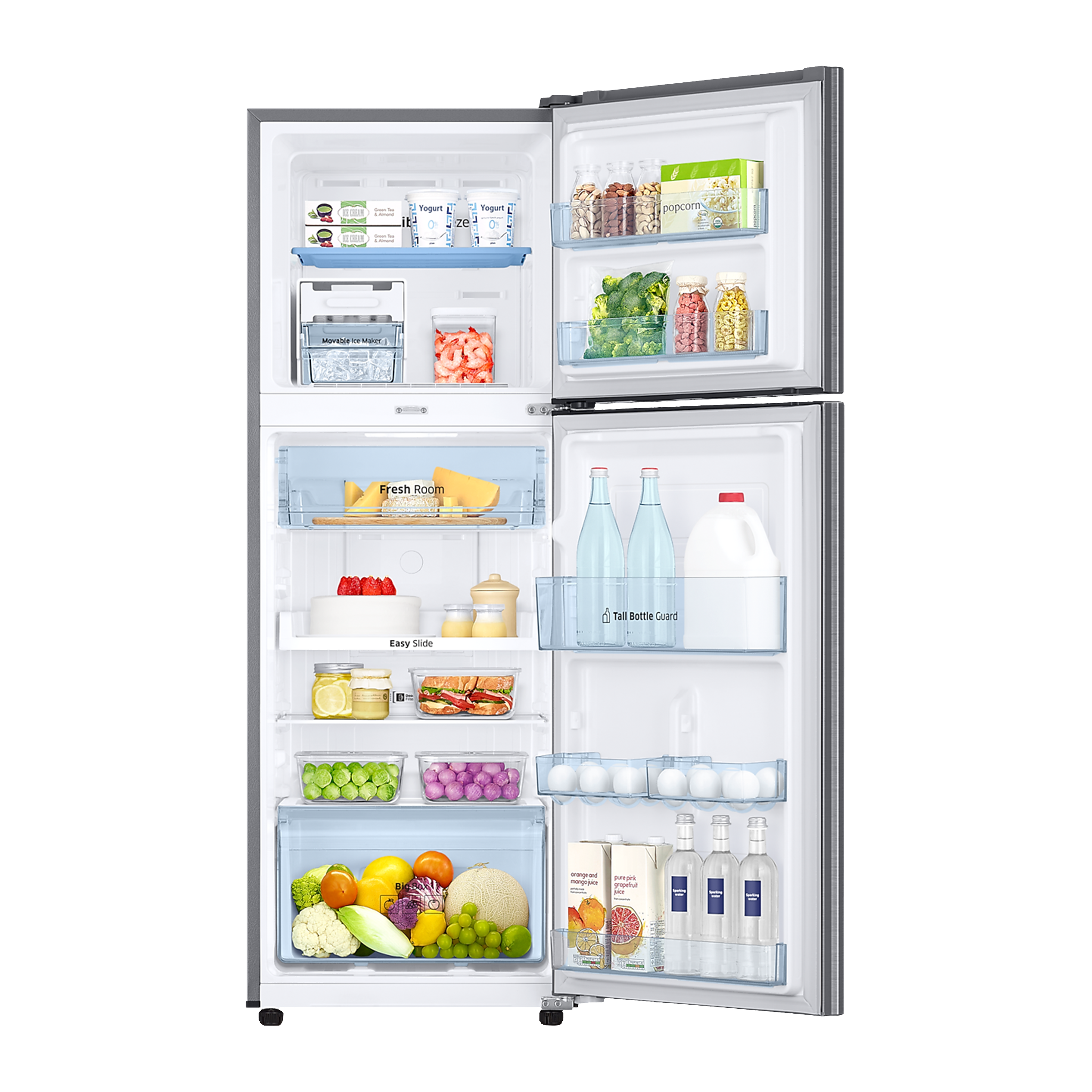 SAMSUNG 253 Litres 3 Star Frost Free Double Door Convertible Refrigerator with All-around Cooling Technology (RT28T3743S8/HL, Elegant Inox)_5