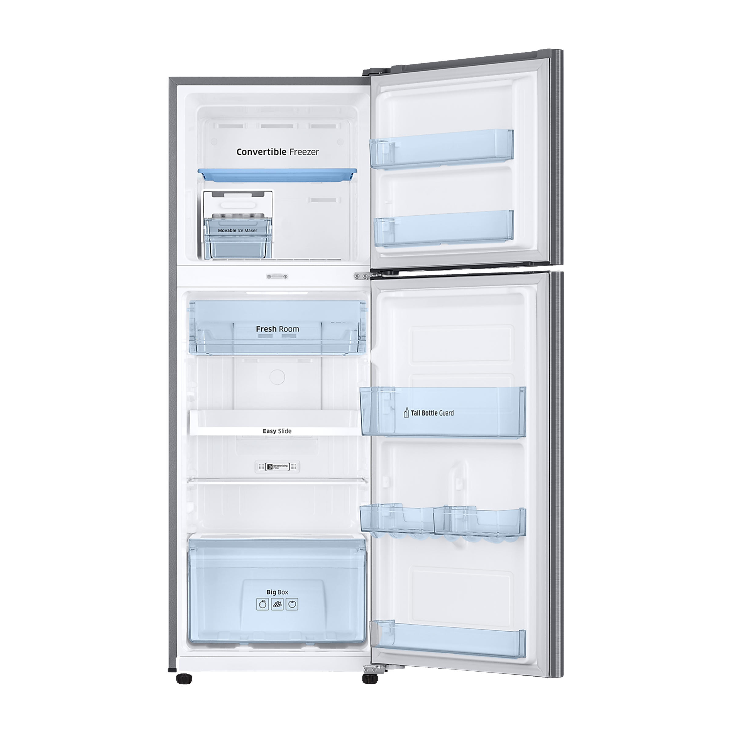 SAMSUNG 253 Litres 3 Star Frost Free Double Door Convertible Refrigerator with All-around Cooling Technology (RT28T3743S8/HL, Elegant Inox)_6