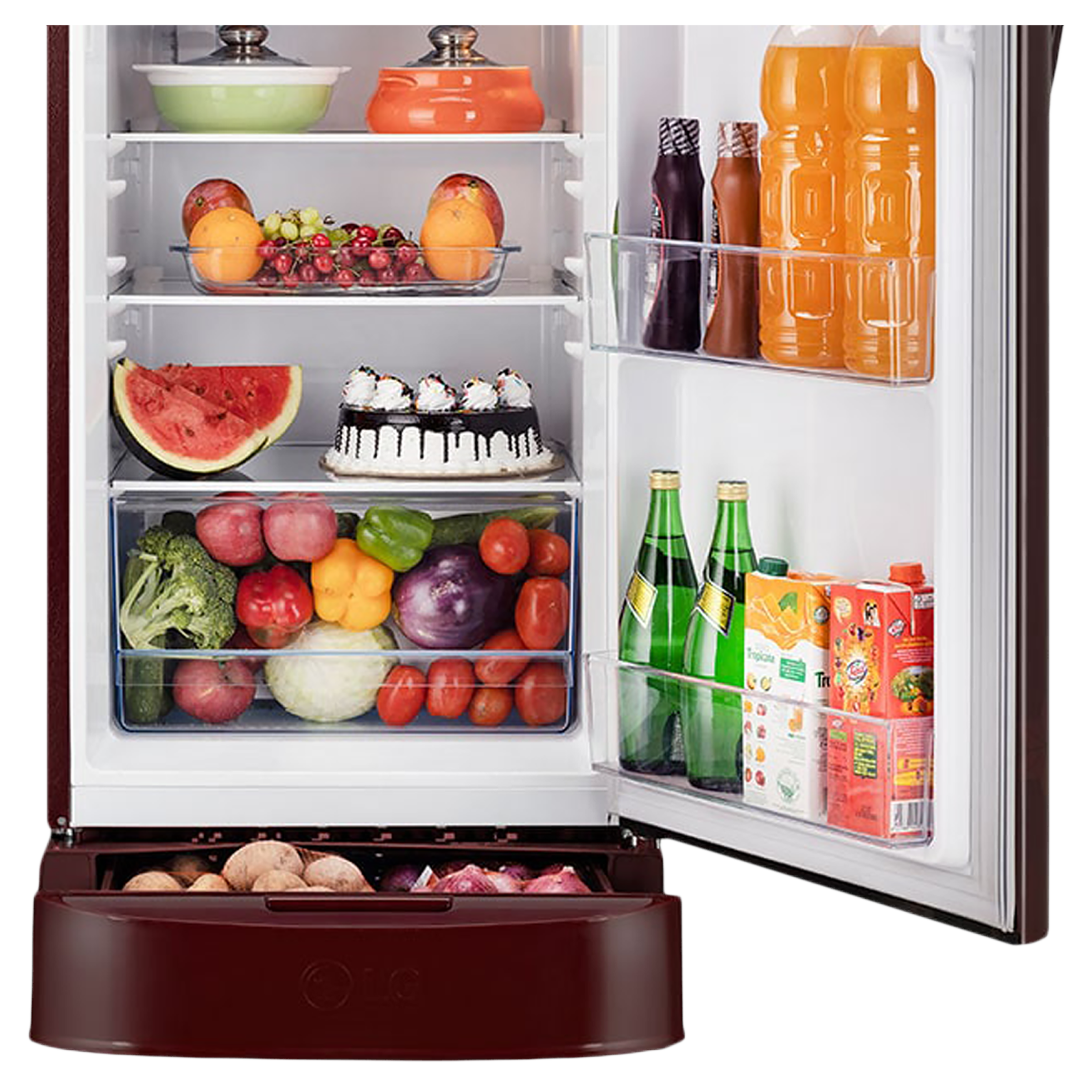 LG 204 Litres 5 Star Direct Cool Single Door Refrigerator with Anti Bacterial Gasket (GL-D211HSQZ, Scarlet Quartz) LG 204 Litres 5 Star Direct Cool Single Door Refrigerator with Anti Bacterial Gasket (GL-D211HSQZ, Scarlet Quartz)_7