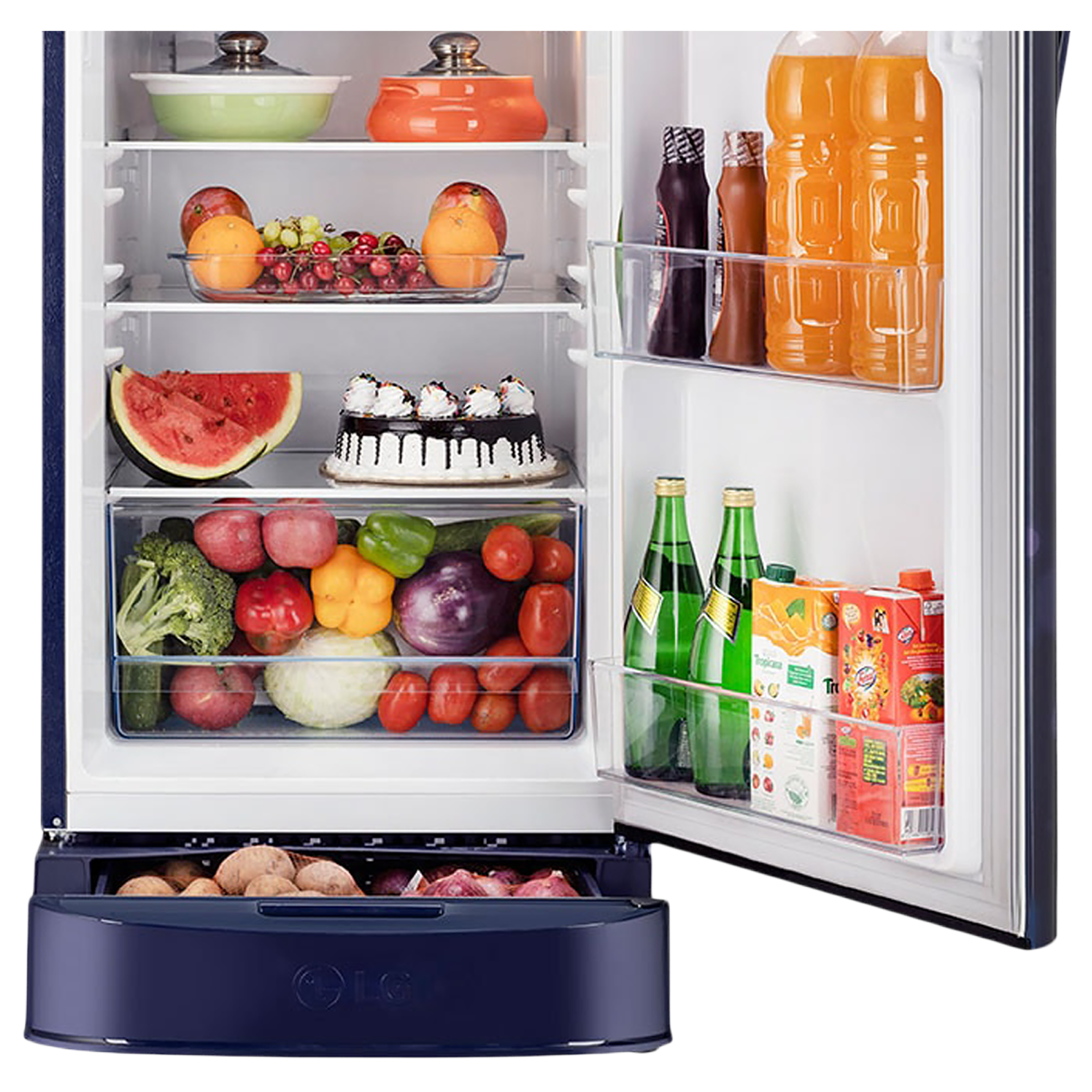 LG 204 Litres 5 Star Star Direct Cool Single Door Refrigerator with Antibacterial Gasket (GL-D211HBQZ, Blue Quartz)_7