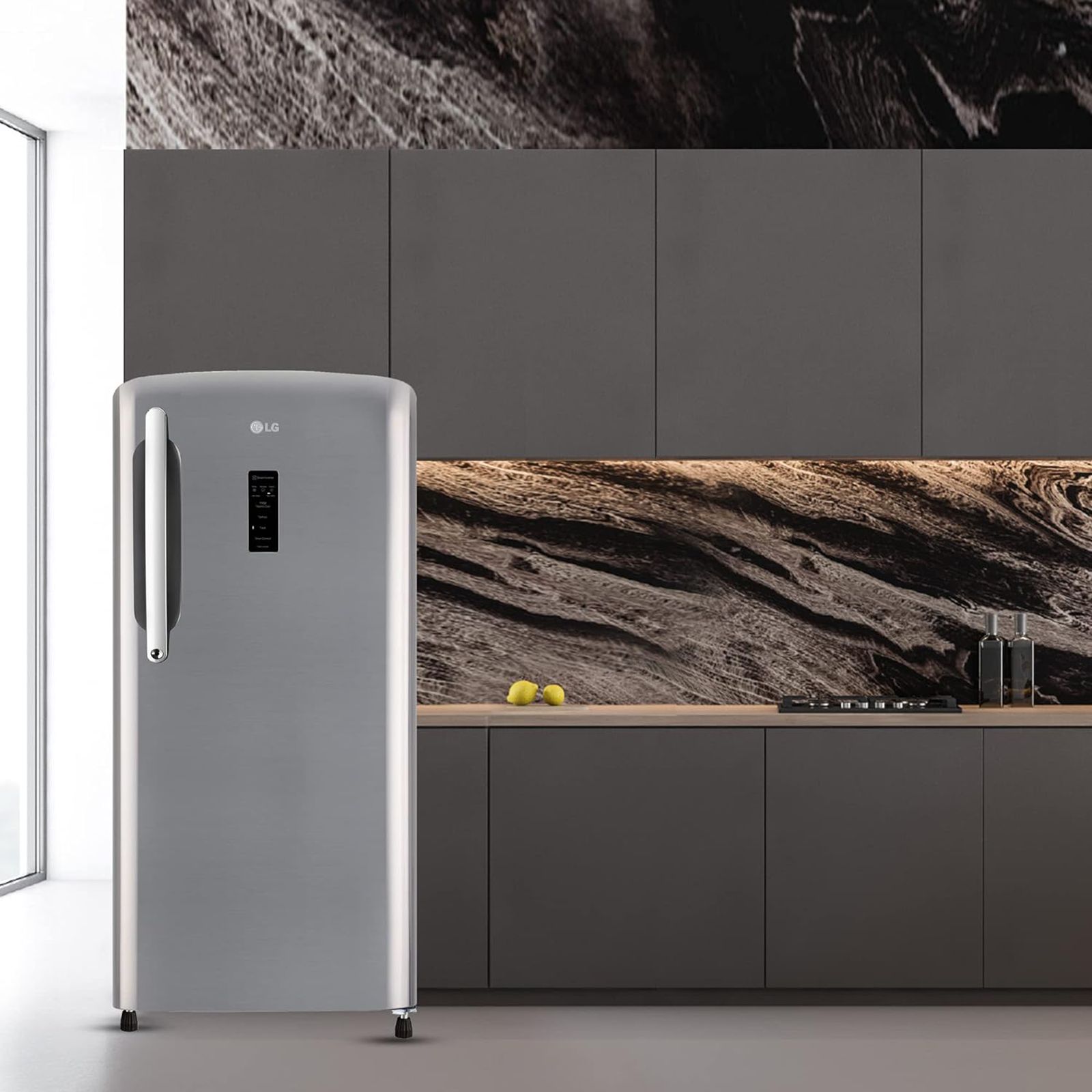 LG 201 Litres 4 Star Direct Cool Single Door Refrigerator with Smart Connect (GL-B211CPZY, Dim Grey)_9