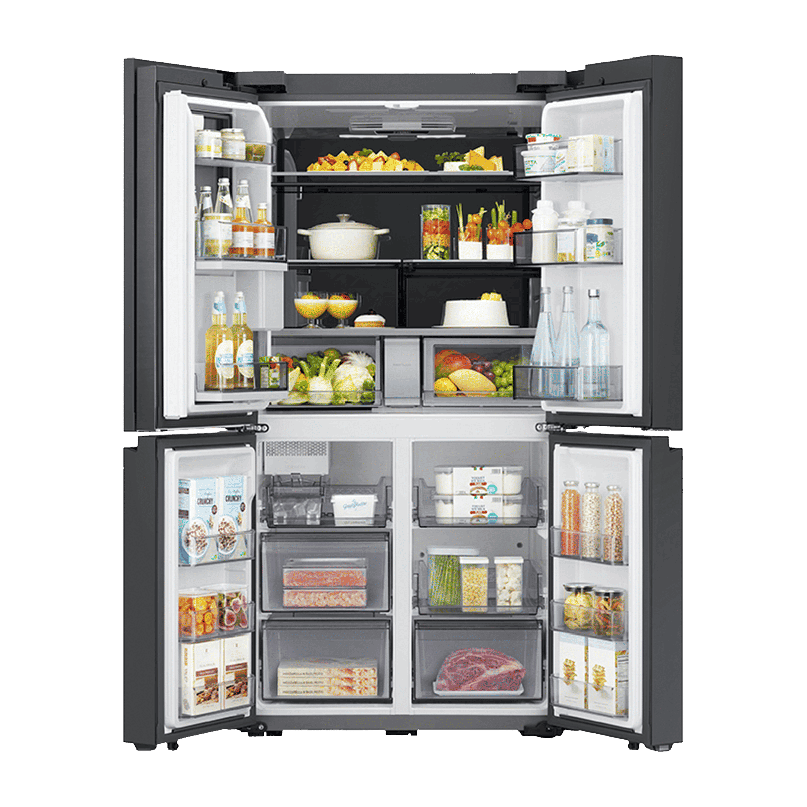 SAMSUNG Bespoke 936 Litres Frost Free French Door Smart Wi-Fi Enabled Refrigerator with Water Dispenser (RF90A92W3AP/TL, Glam Navy)_3