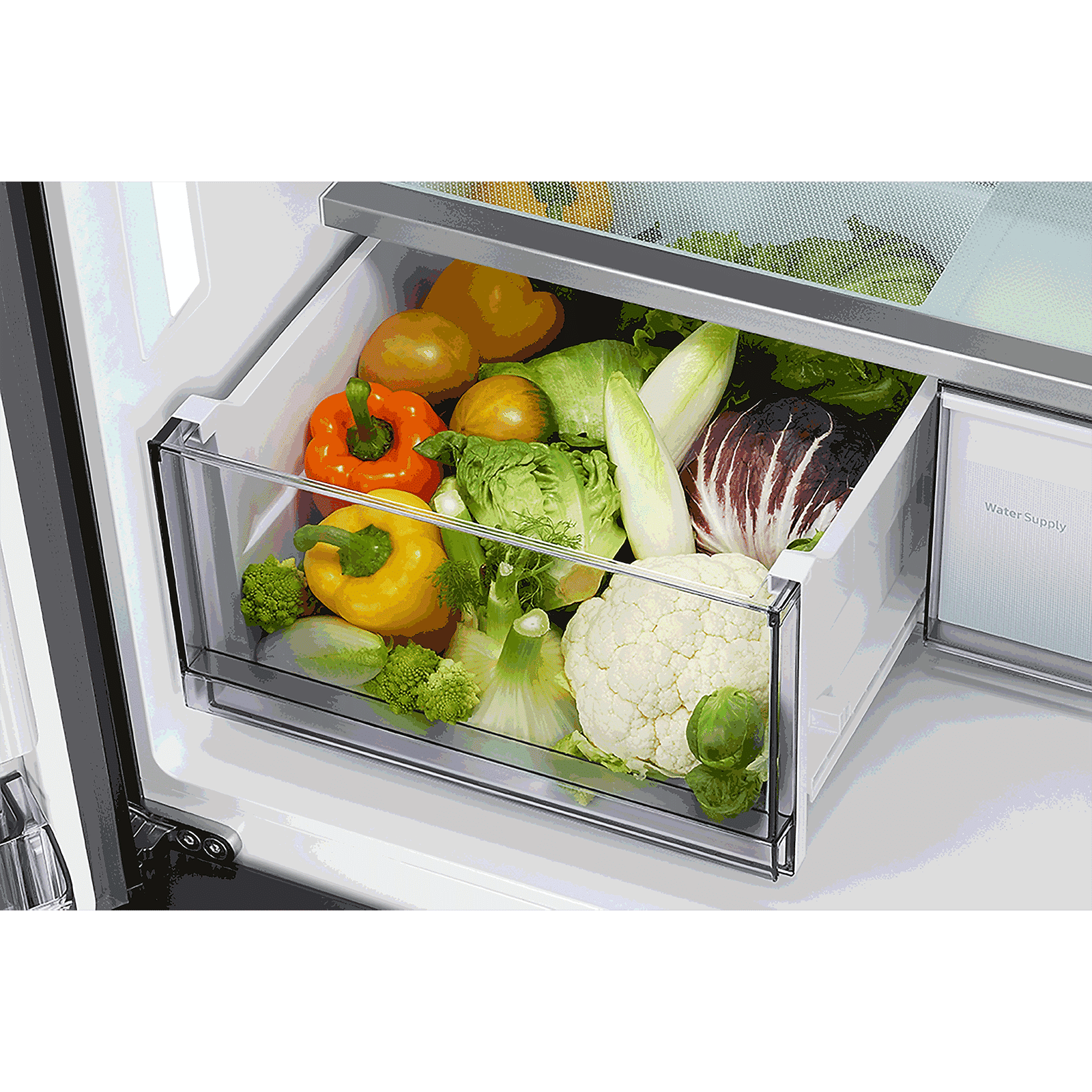 SAMSUNG Bespoke 936 Litres Frost Free French Door Smart Wi-Fi Enabled Refrigerator with Water Dispenser (RF90A92W3AP/TL, Charcoal Black/Glam White)_14