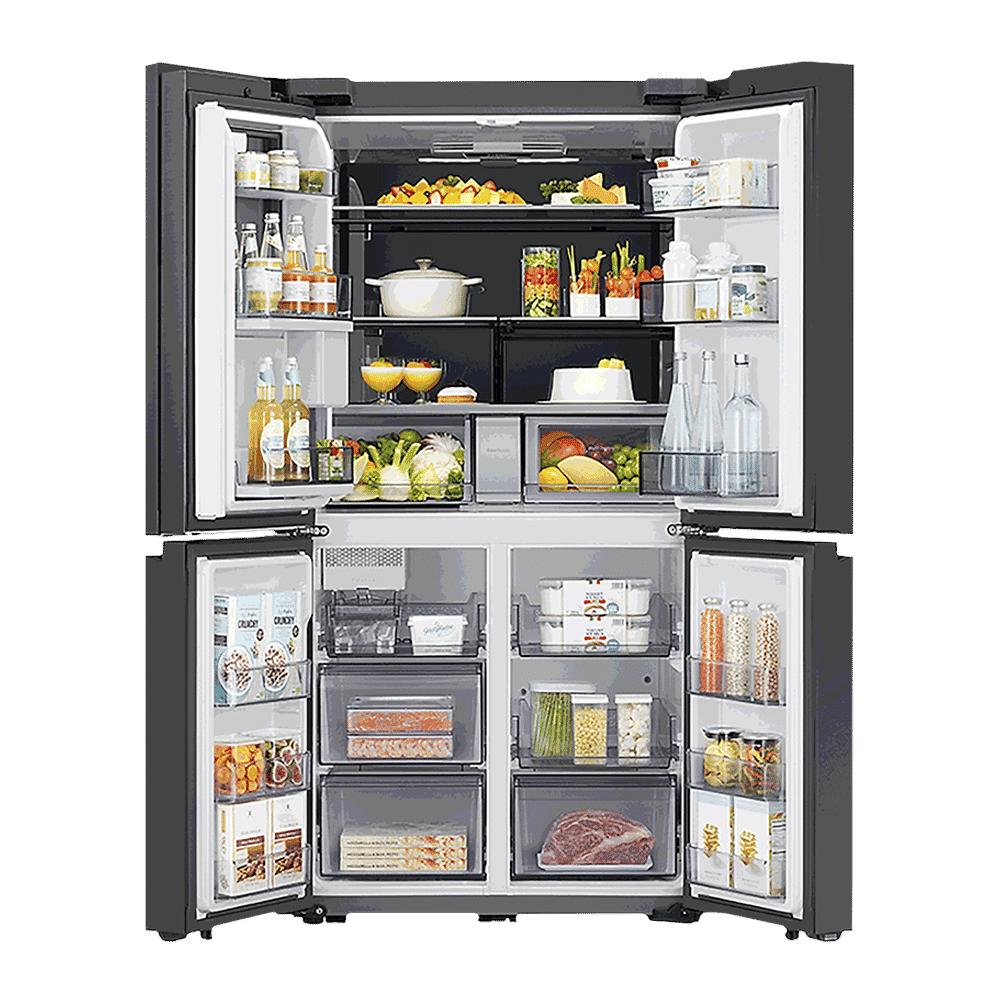 SAMSUNG Bespoke 936 Litres Frost Free French Door Smart Wi-Fi Enabled Refrigerator with Water Dispenser (RF90A92W3AP/TL, Charcoal Black/Glam White)_3