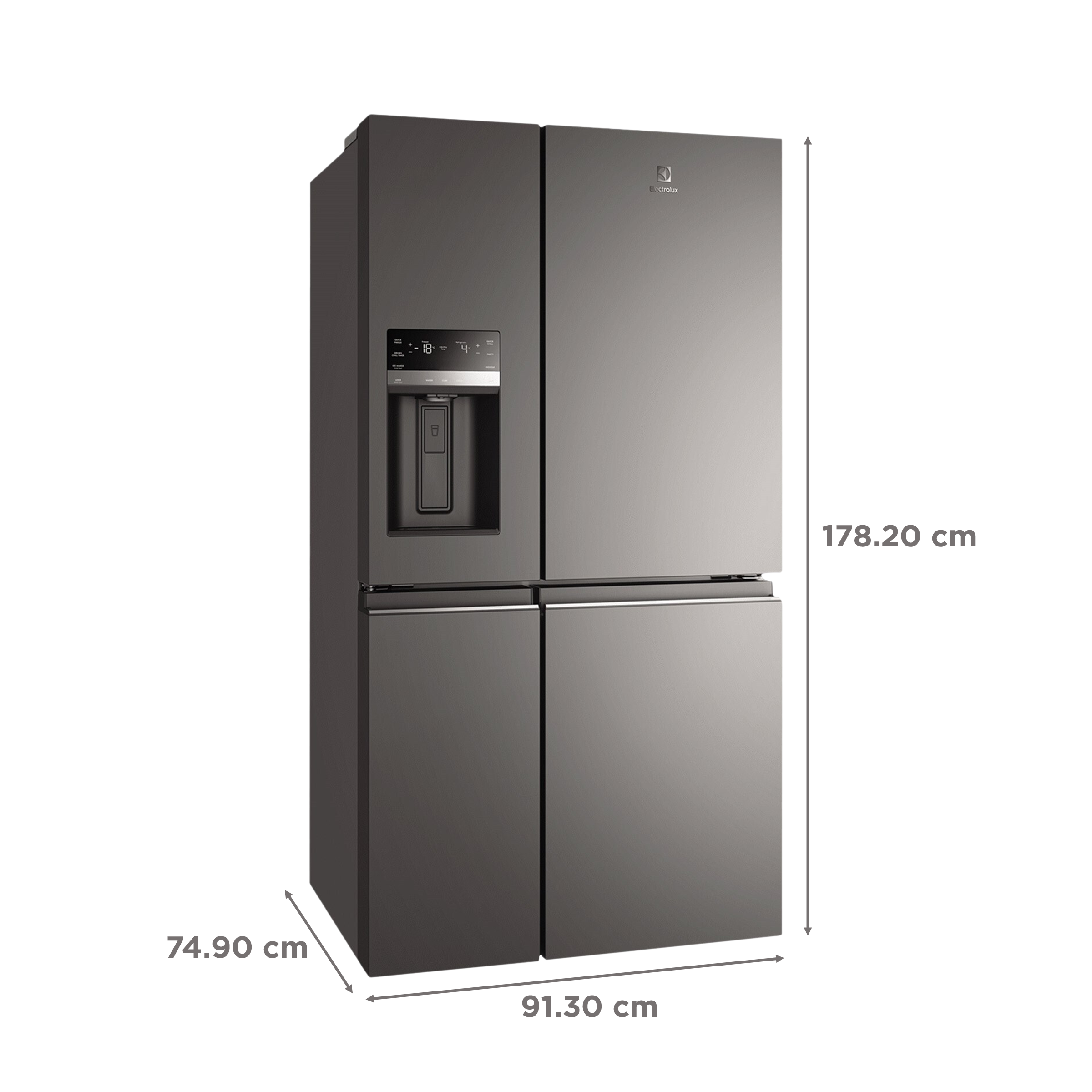 Electrolux UltimateTaste 900 680 Litres Frost Free French Door Refrigerator with Water Dispenser (EQE6879A-B NIN, Glossy Dark Grey) Electrolux UltimateTaste 900 680 Litres Frost Free French Door Refrigerator with Water Dispenser (EQE6879A-B NIN, Glossy Dark Grey)_3