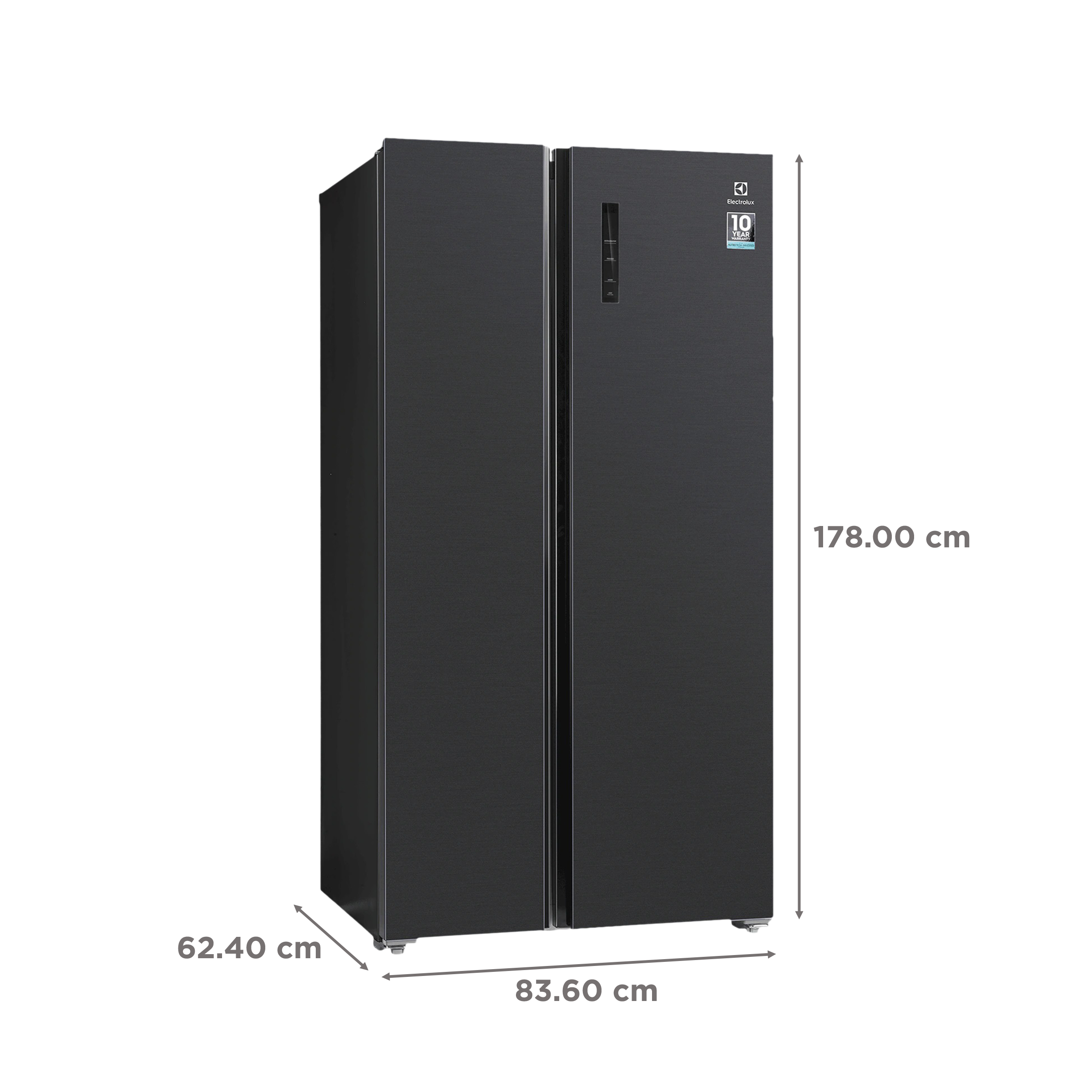 Electrolux UltimateTaste 700 545 Litres Frost Free Side by Side Refrigerator with NutriFresh Inverter Compressor (ESE5401-BIN. Matte Black Steel)_3