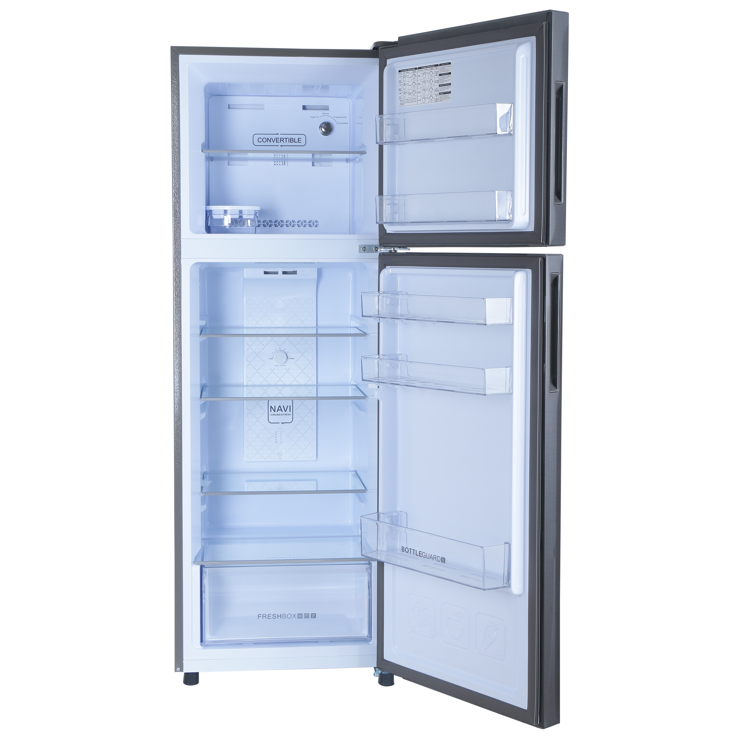 Croma 240 Litres 3 Star Frost Free Double Door Convertible Refrigerator with Dual Inverter Technology ( Criss Cross Metallic Grey)_5