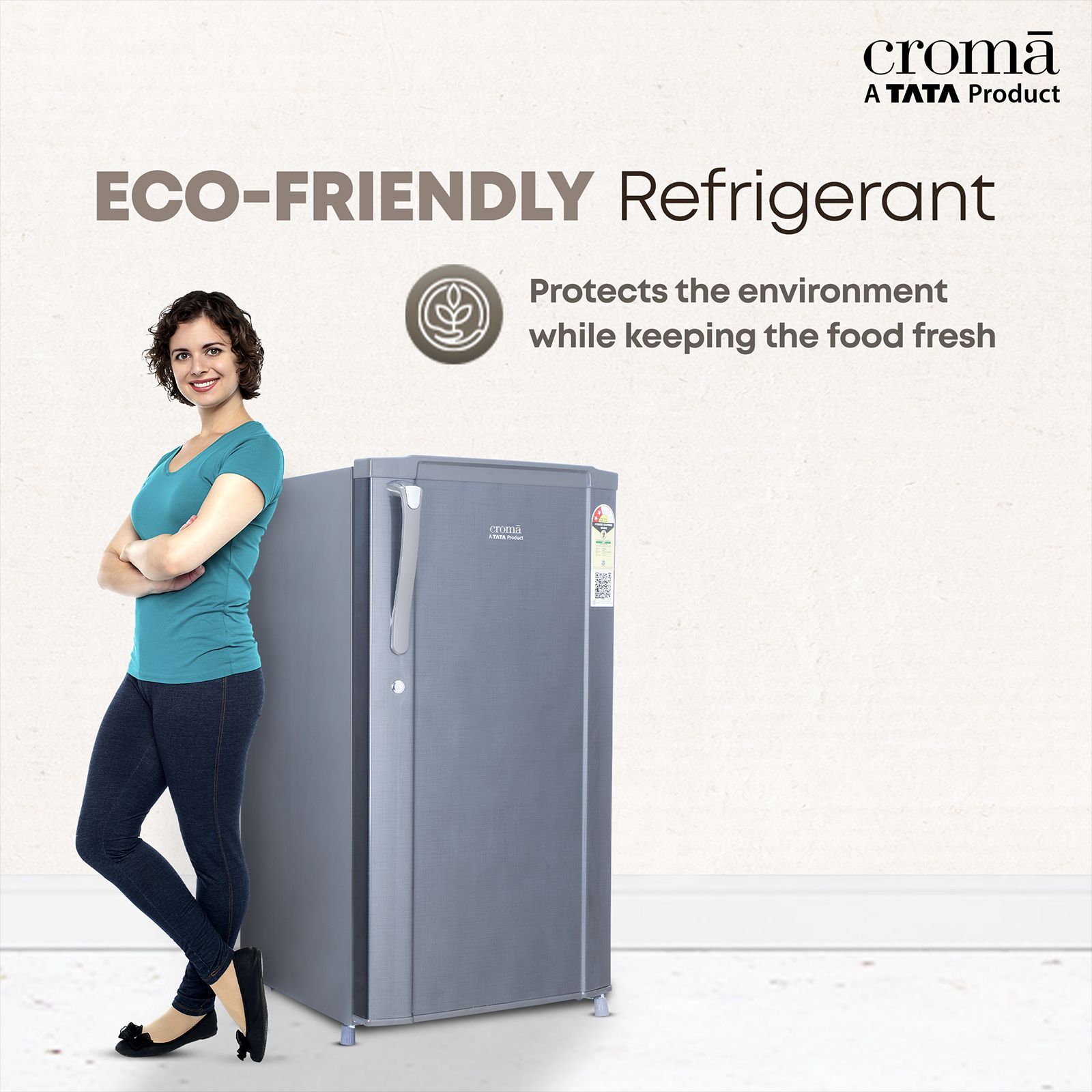Croma 165 Litres 2 Star Direct Cool Single Door Refrigerator with Anti Fungal Gasket ( Criss Cross Metallic Grey)_16