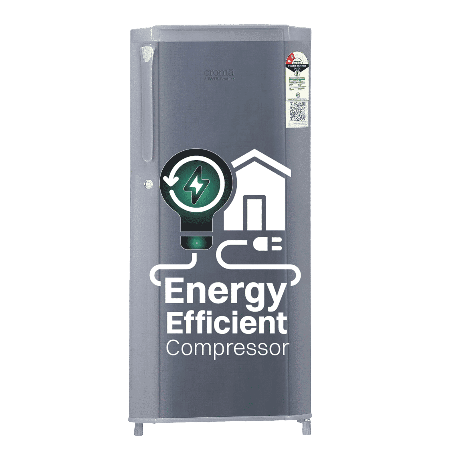 Croma 185 Litres 2 Star Direct Cool Single Door Refrigerator with Anti Fungal Gasket ( Criss Cross Metallic Grey)_1