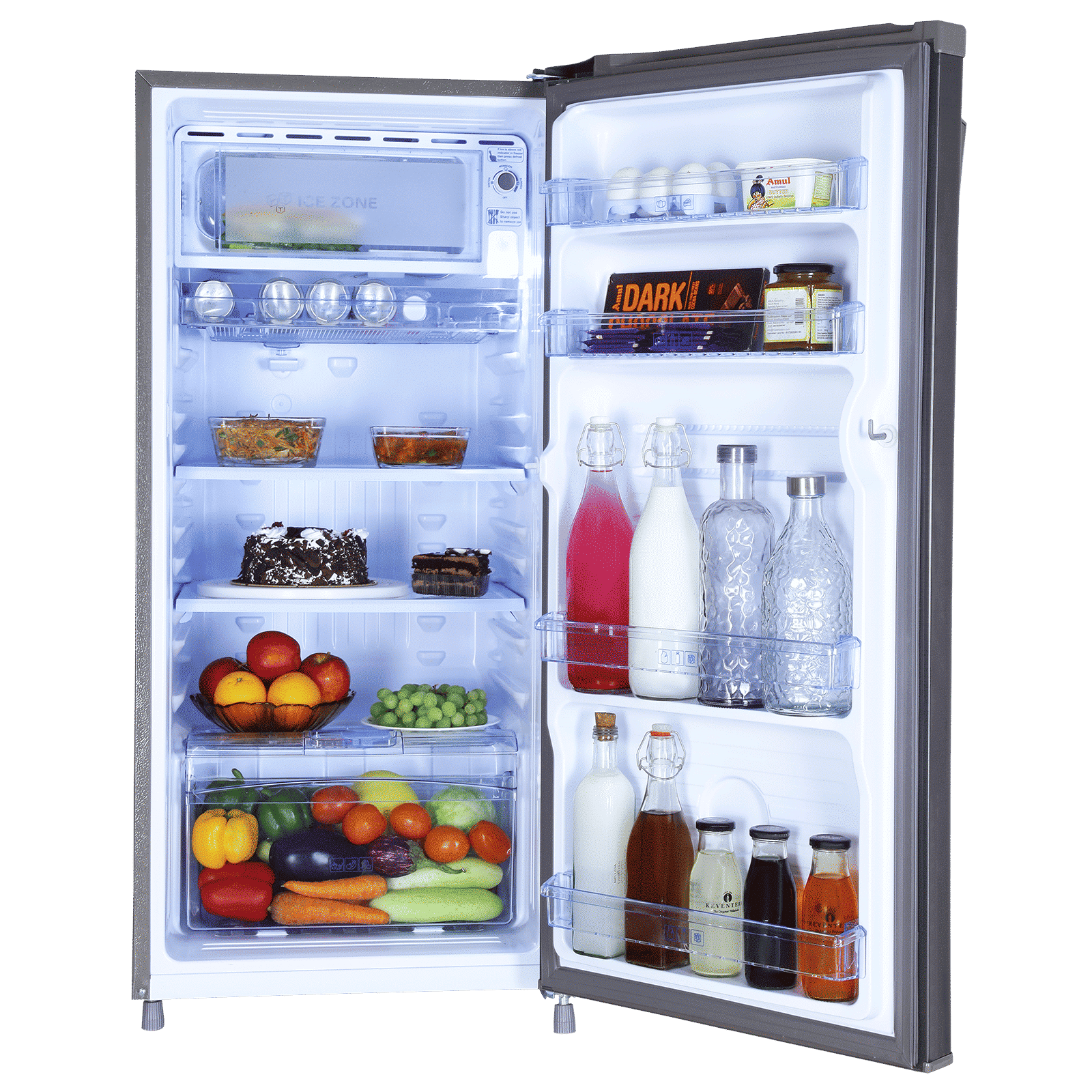 Croma 185 Litres 2 Star Direct Cool Single Door Refrigerator with Anti Fungal Gasket ( Criss Cross Metallic Grey)_16