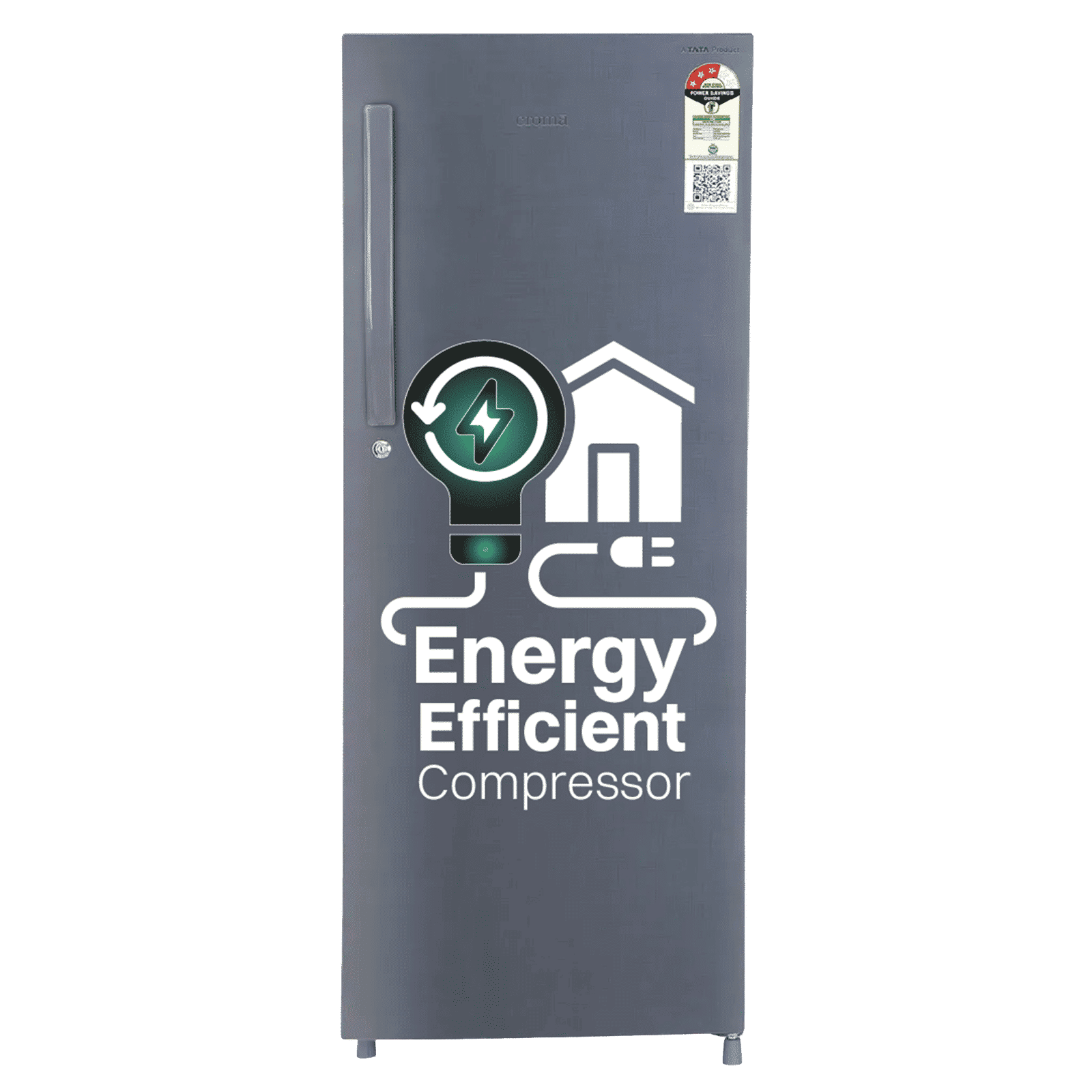Croma 215 Litres 3 Star Direct Cool Single Door Refrigerator with Anti Fungal Gasket ( Criss Cross Metallic Grey)_1
