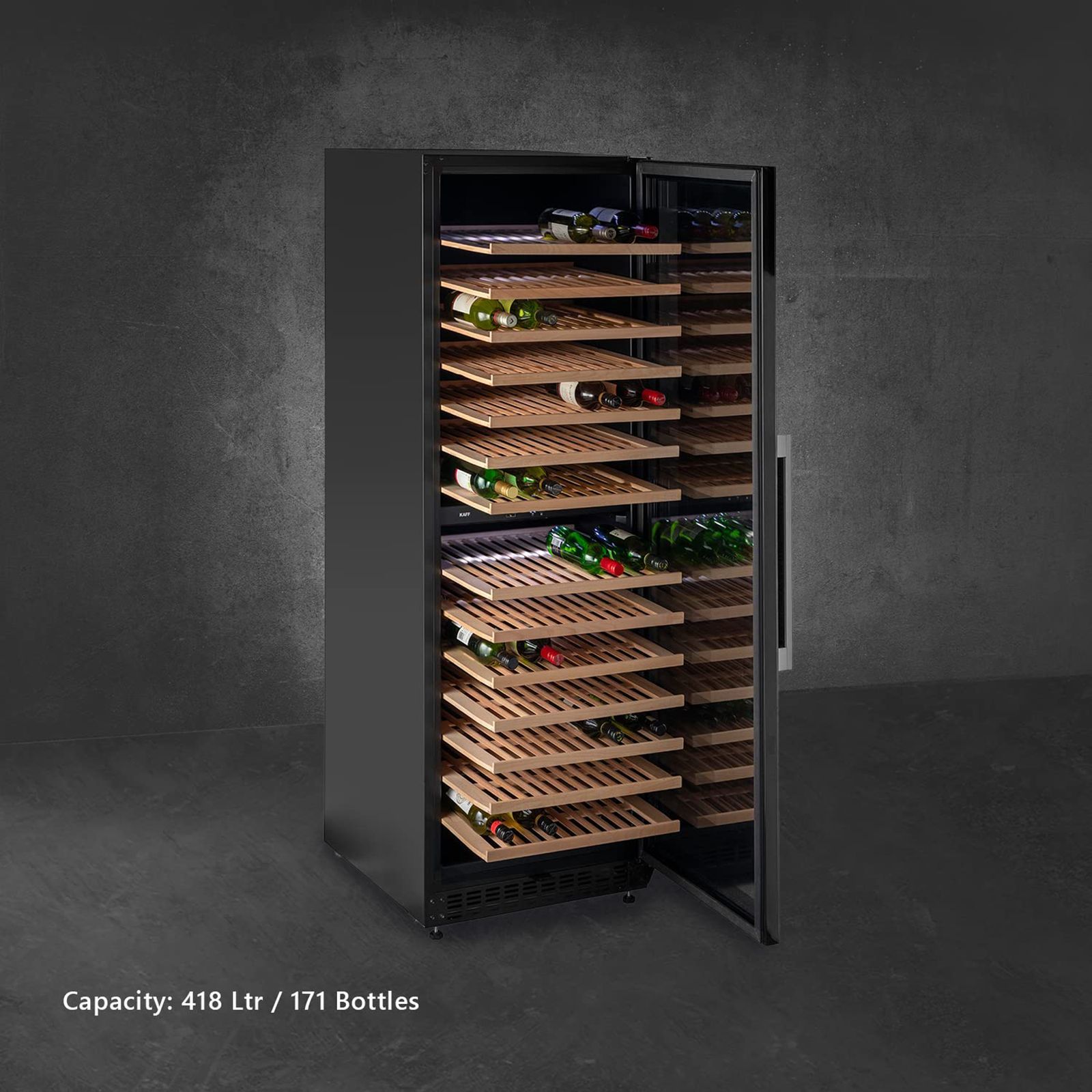 KAFF 418 Litres 171 Bottles Wine Cooler (Inner Glass with UV Protection, WC 418 DZ, Black) KAFF 418 Litres 171 Bottles Wine Cooler (Inner Glass with UV Protection, WC 418 DZ, Black)_10