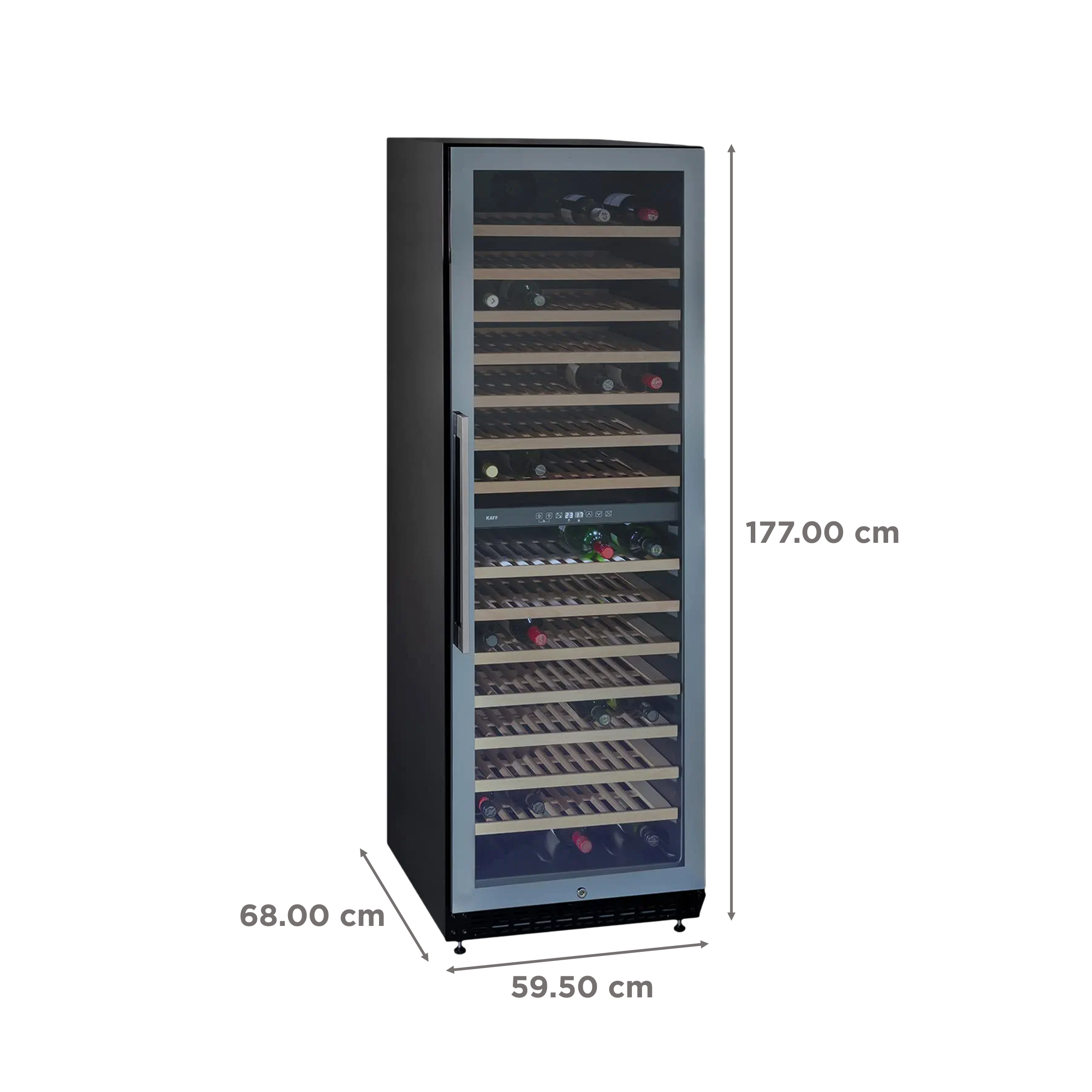 KAFF 418 Litres 171 Bottles Wine Cooler (Inner Glass with UV Protection, WC 418 DZ, Black) KAFF 418 Litres 171 Bottles Wine Cooler (Inner Glass with UV Protection, WC 418 DZ, Black)_3