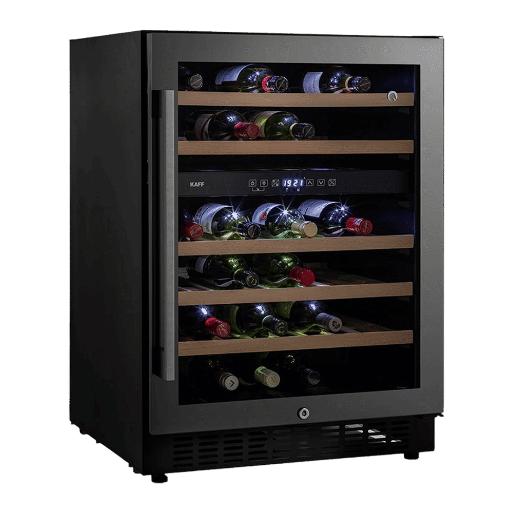 KAFF 135 Litres 46 Bottles Wine Cooler (Inner Glass with UV Protection, WC 135 DZ, Black)_4